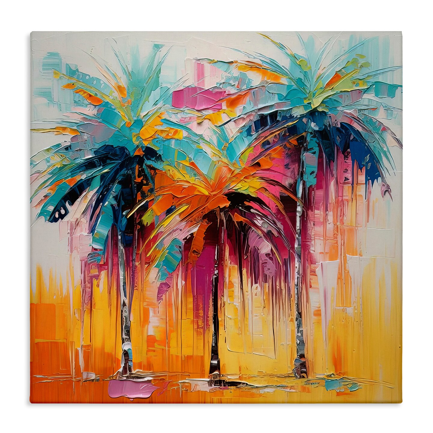 Stupell Industries Vivid Modern Palms Canvas Wall Art