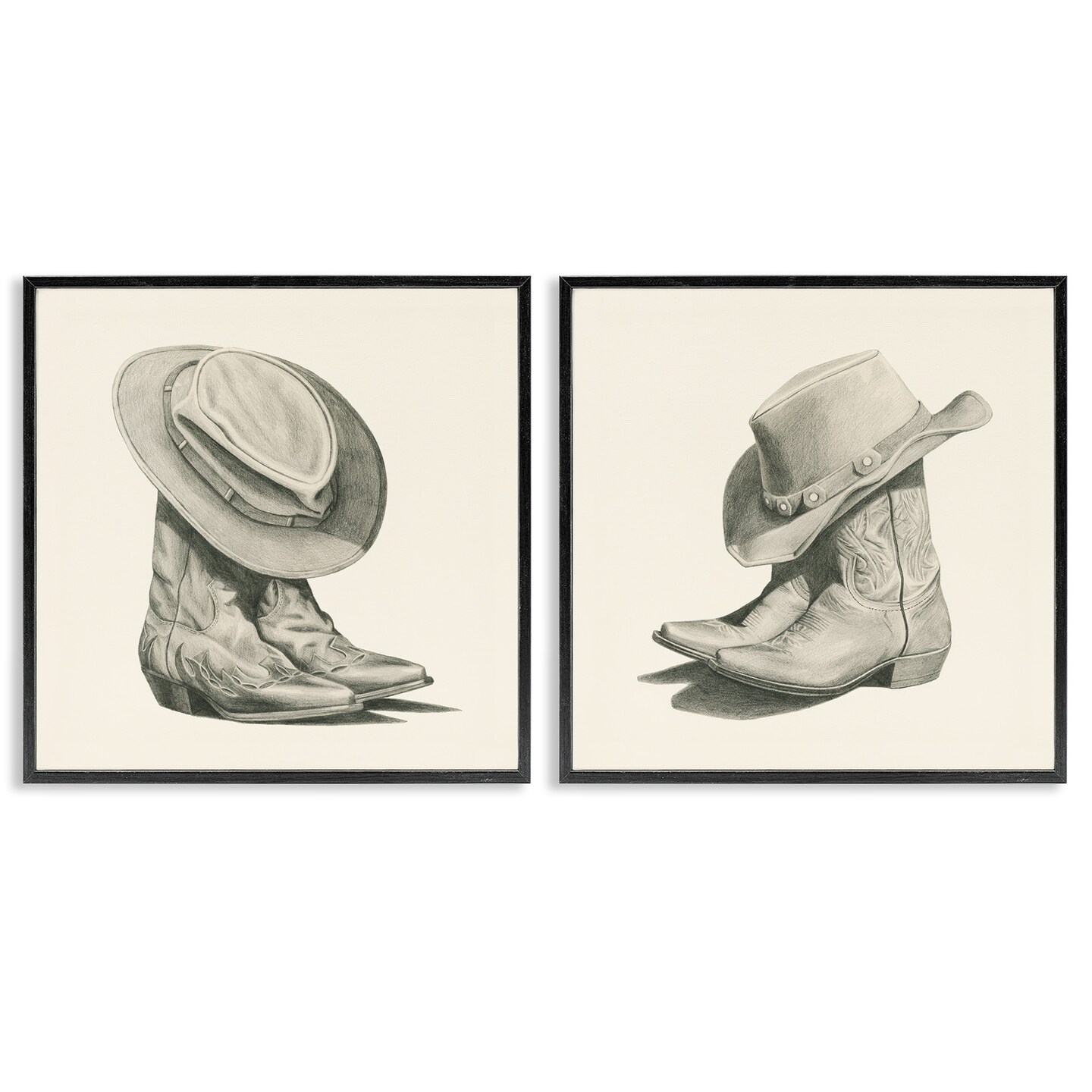 Stupell Industries Rustic Cowboy Boots Framed Giclee Art