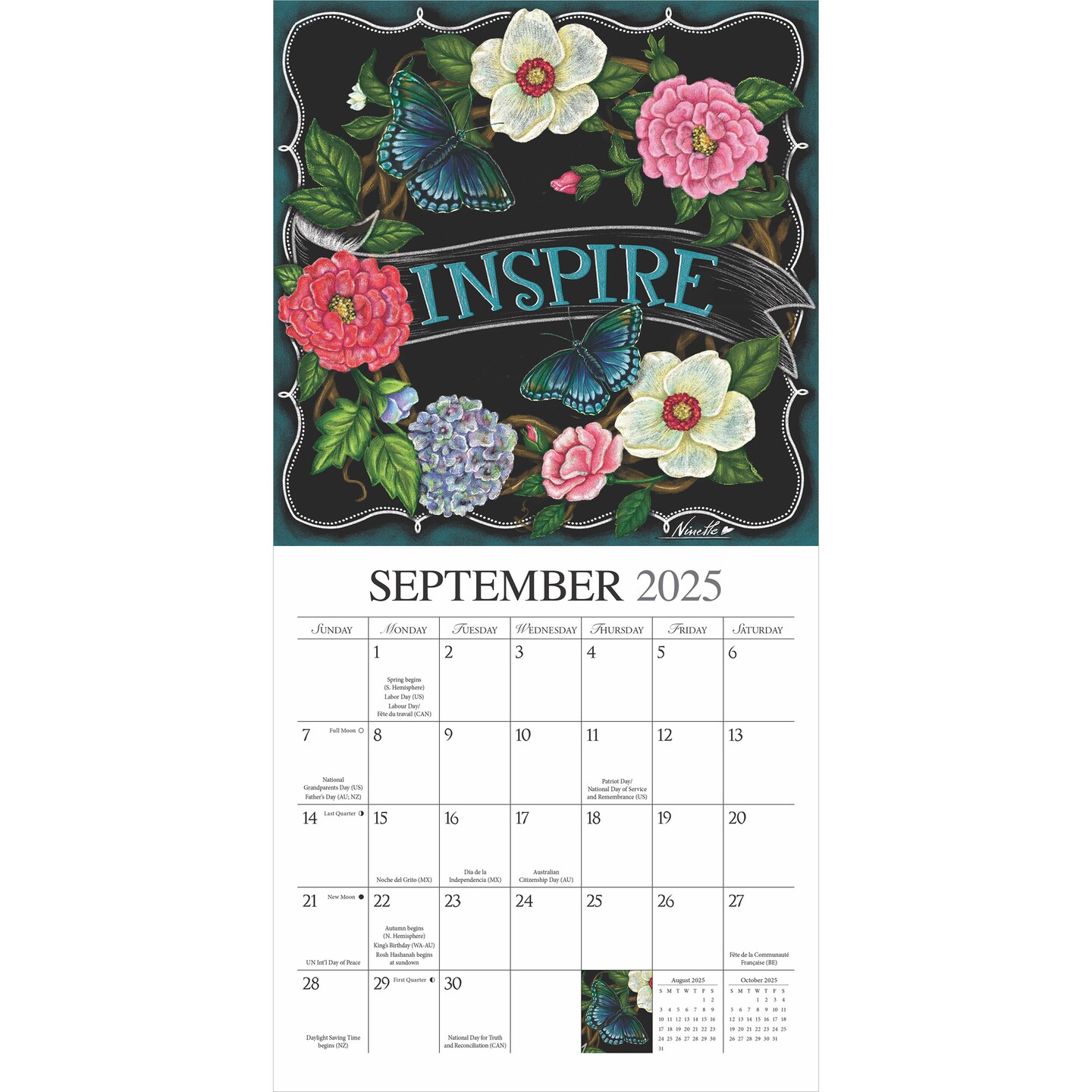 You Can Grow Your Own Way | 2025 7 x 14 Inch Monthly Mini Wall Calendar | Featuring the Artwork of Ninette Parisi | Hopper Studios | Artworks Painters Paintings Illustration