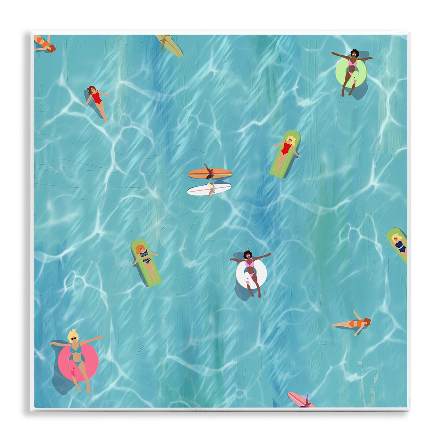 Stupell Industries Swimming Aerial Summer View Wall Plaque Art