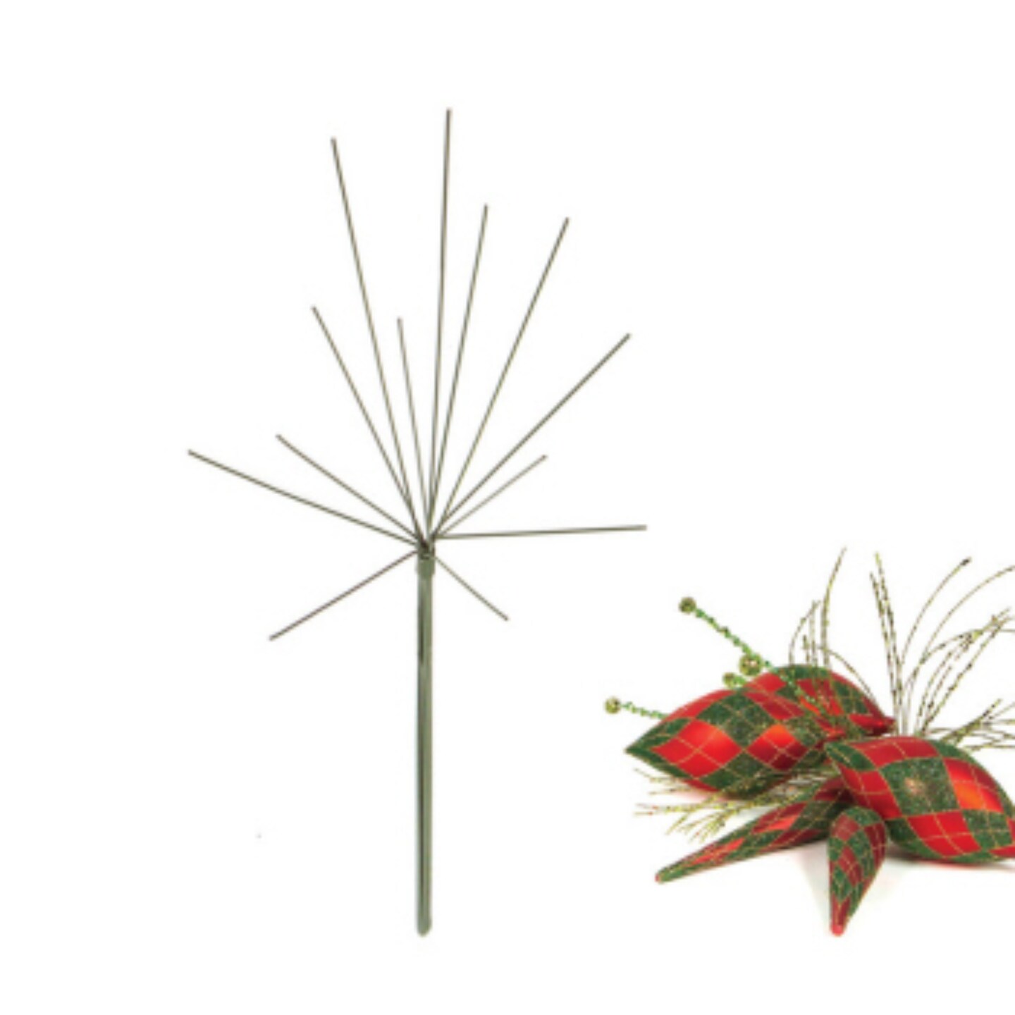 Melrose Floral Ornament Christmas Tree Display Picks - 26" - Green - Club Pack of 12