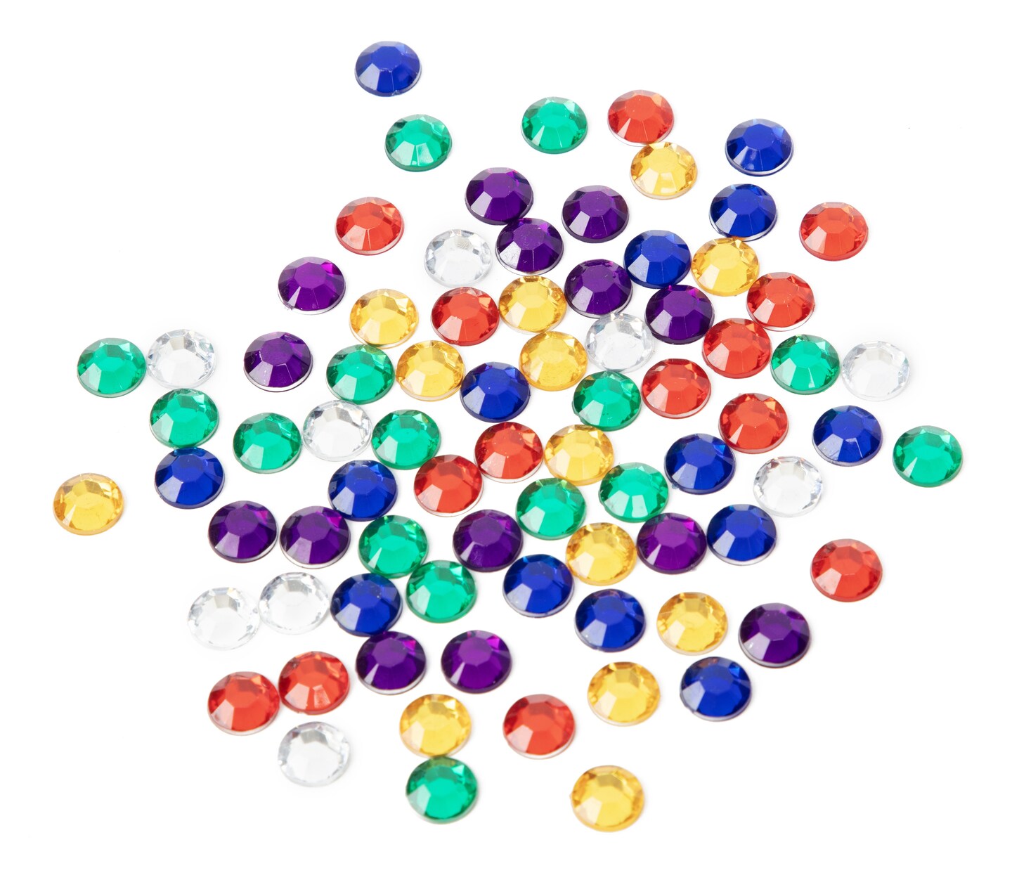CousinDIY Gemstone Tub, 340 grams - Flat Back Faceted Round Craft Gems for Projects and Embellishments, Multicolor