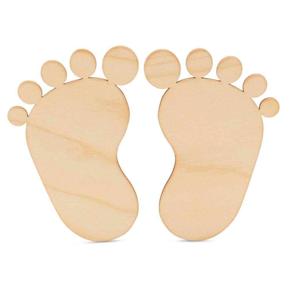 Pair of Wood Baby Footprints, Multiple Sizes, Shower/Nursery Decor |Woodpeckers