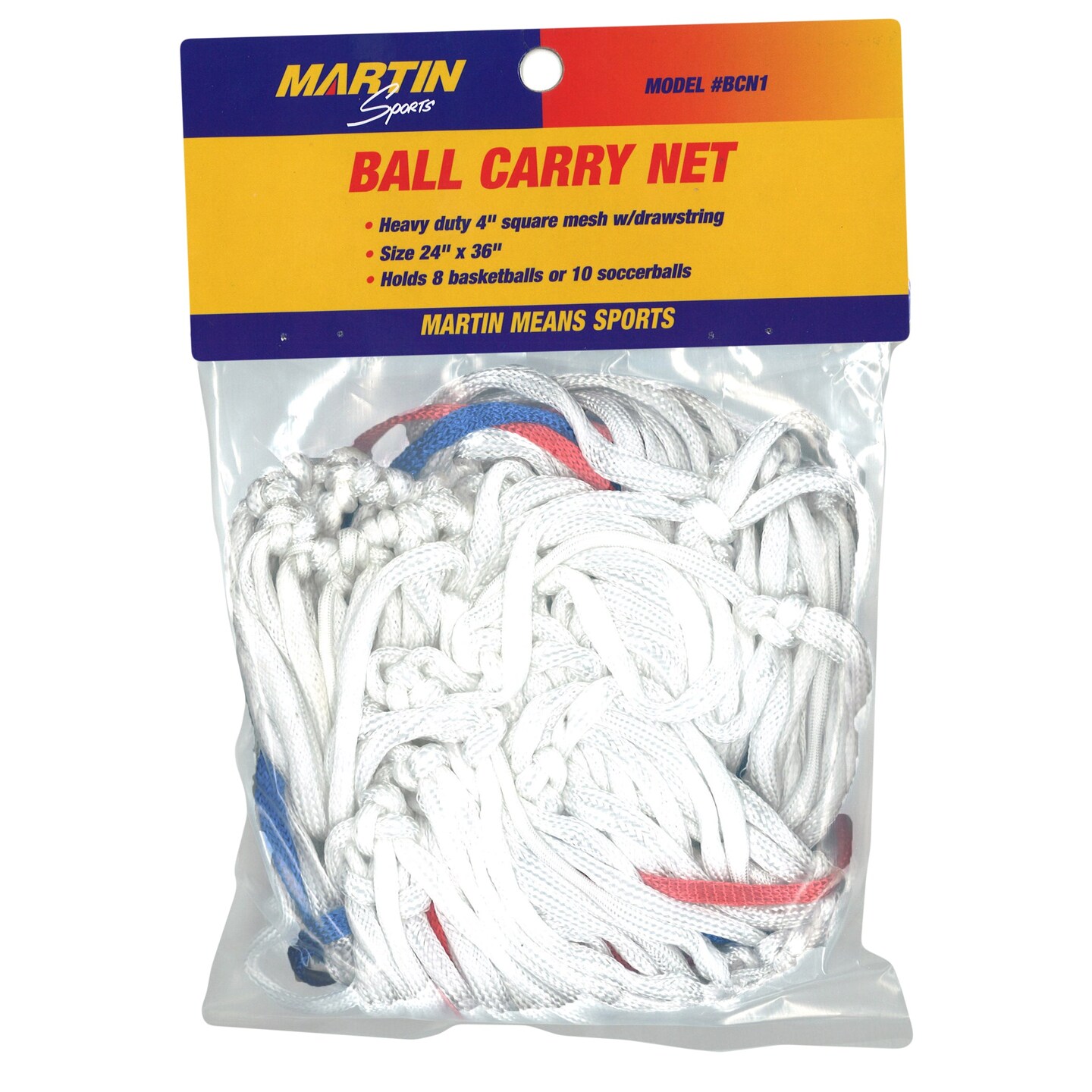 Ball Carry Net Bag with Drawstring, 24&#x22; x 36&#x22;