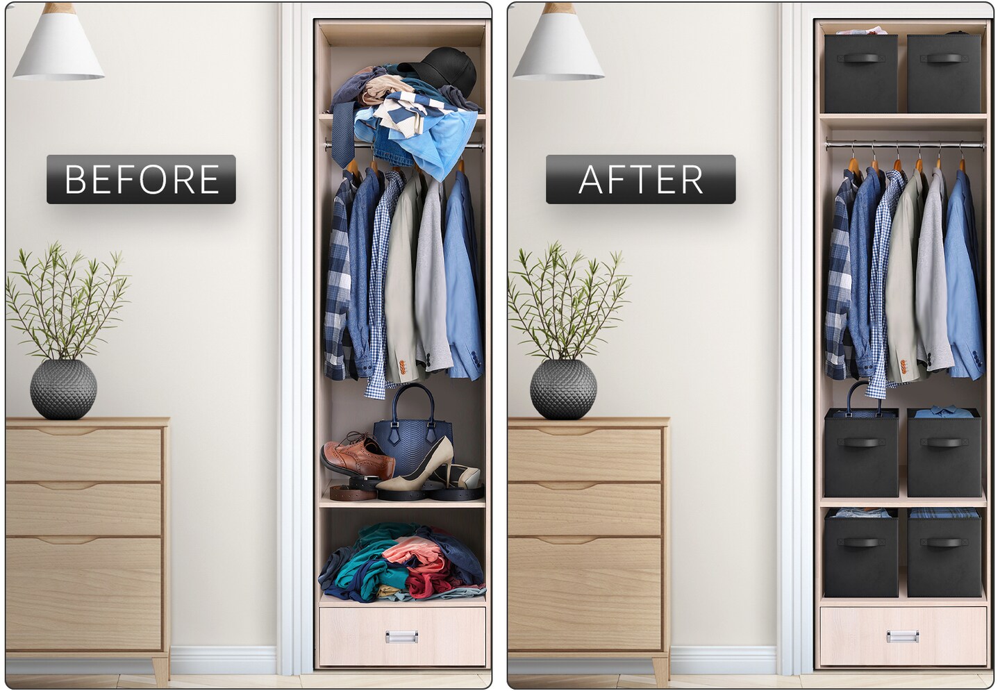 Sorbus Fabric Storage Cubes, Large 13 Inch Storage Bins, Foldable Cube Baskets with Handle, 1-Pc Neutrals