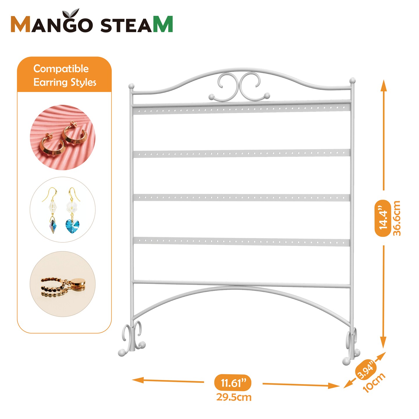 Mango Steam Tabletop Jewelry Organizer for Hanging Stud Earrings