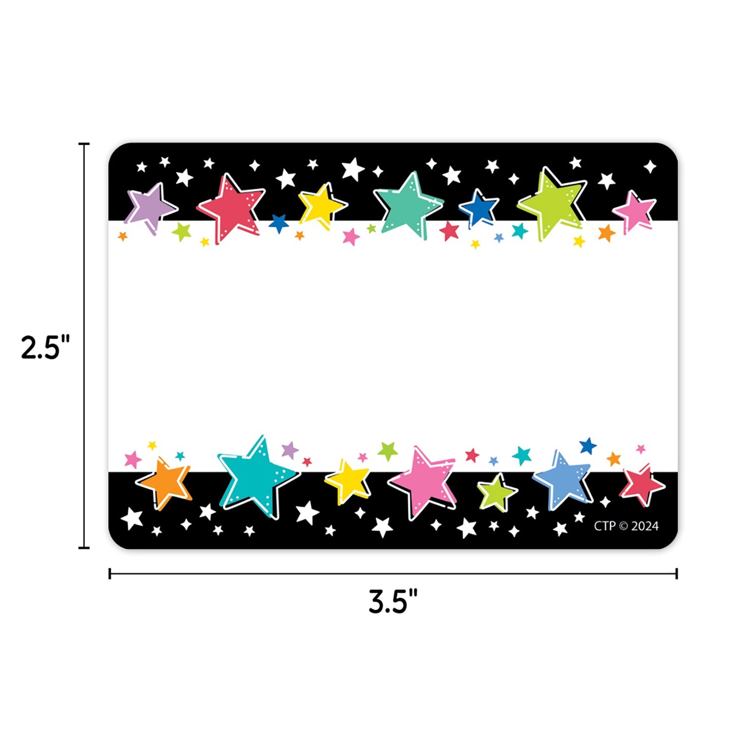 Colorful Stars On Black Labels Star Bright