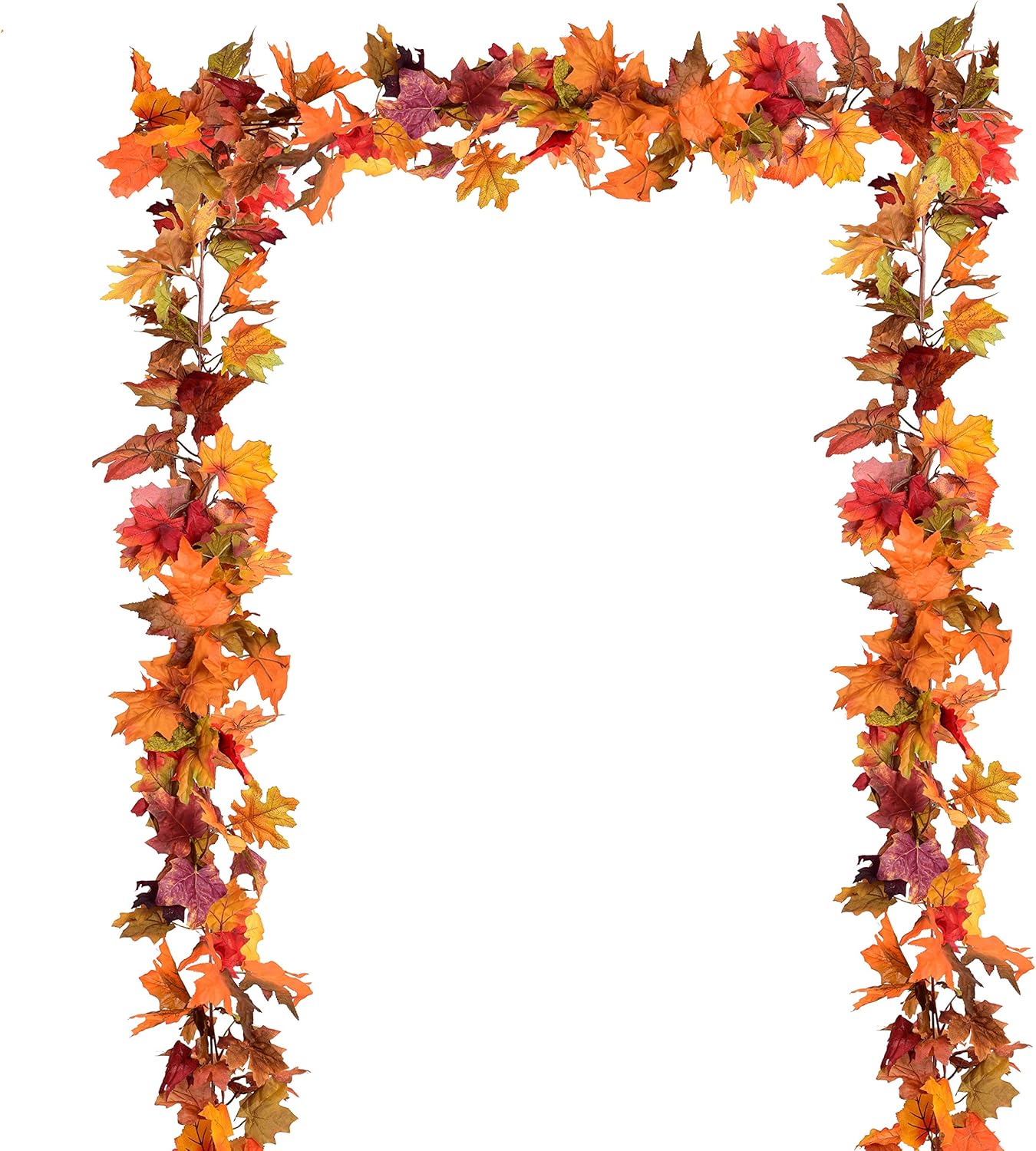 2 Pack Fall Garland Maple Leaf Clearance, 5.9Ft/Piece Hanging Vine Garland Artificial Autumn Foliage Garland Thanksgiving Decoration for Home Wedding Fireplace Party Christmas