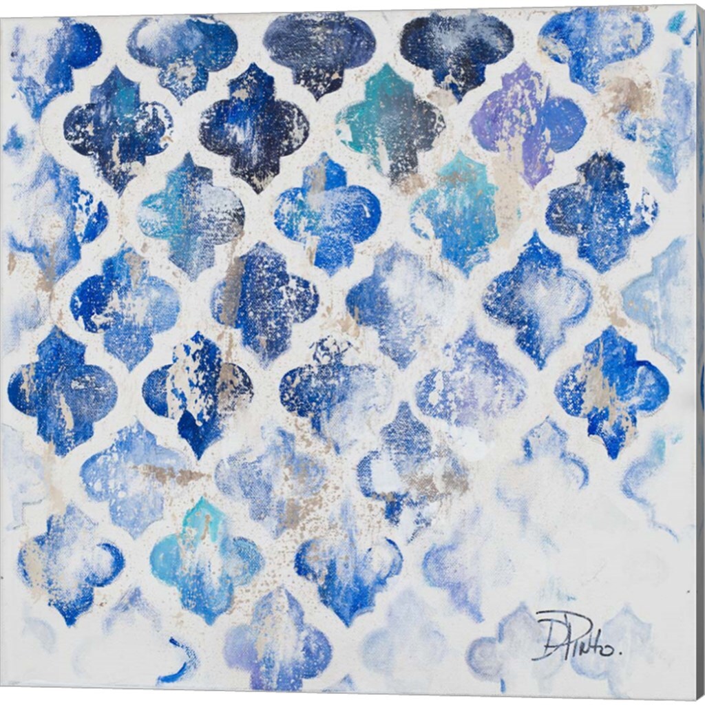 Blue Quatrefoil by Patricia Pinto 14&#x22; x 14&#x22; Canvas Wall Art (Set of 2)