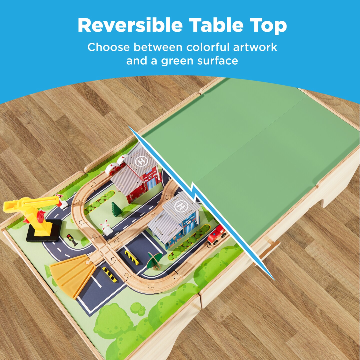 Best Choice Products Kids 35-Piece Train Table, Large Multipurpose Wooden Playset w/ Reversible Table Top