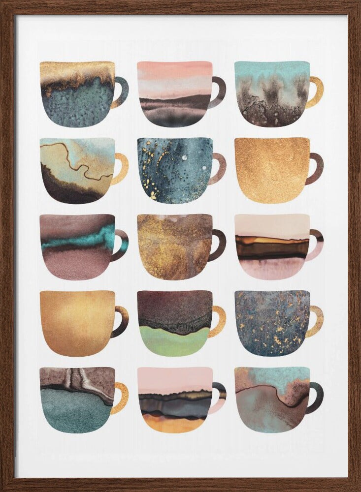 Earthy Coffee Cups Framed Art Modern Wall Decor Michaels