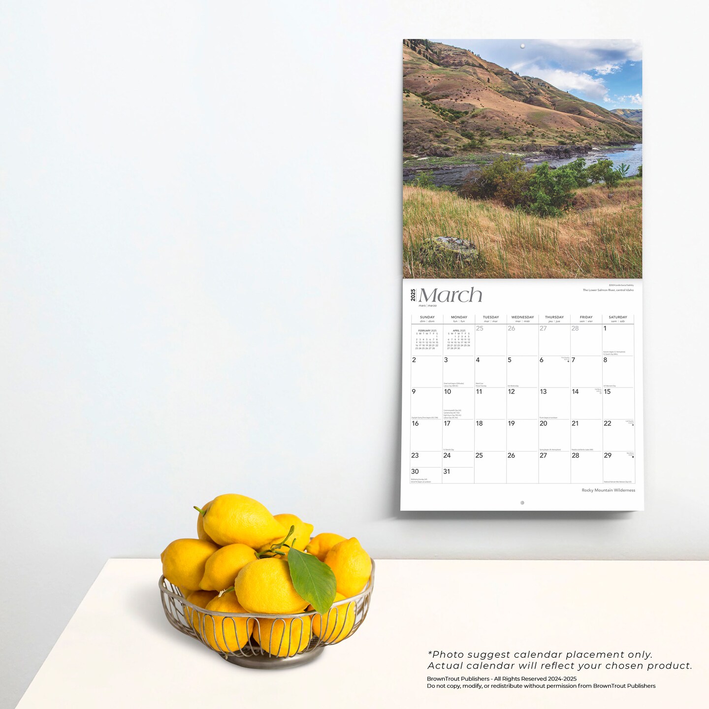 Rocky Mountain Wilderness | 2025 12 x 24 Inch Monthly Square Wall Calendar | Plastic-Free | BrownTrout | USA United States of America Scenic Nature