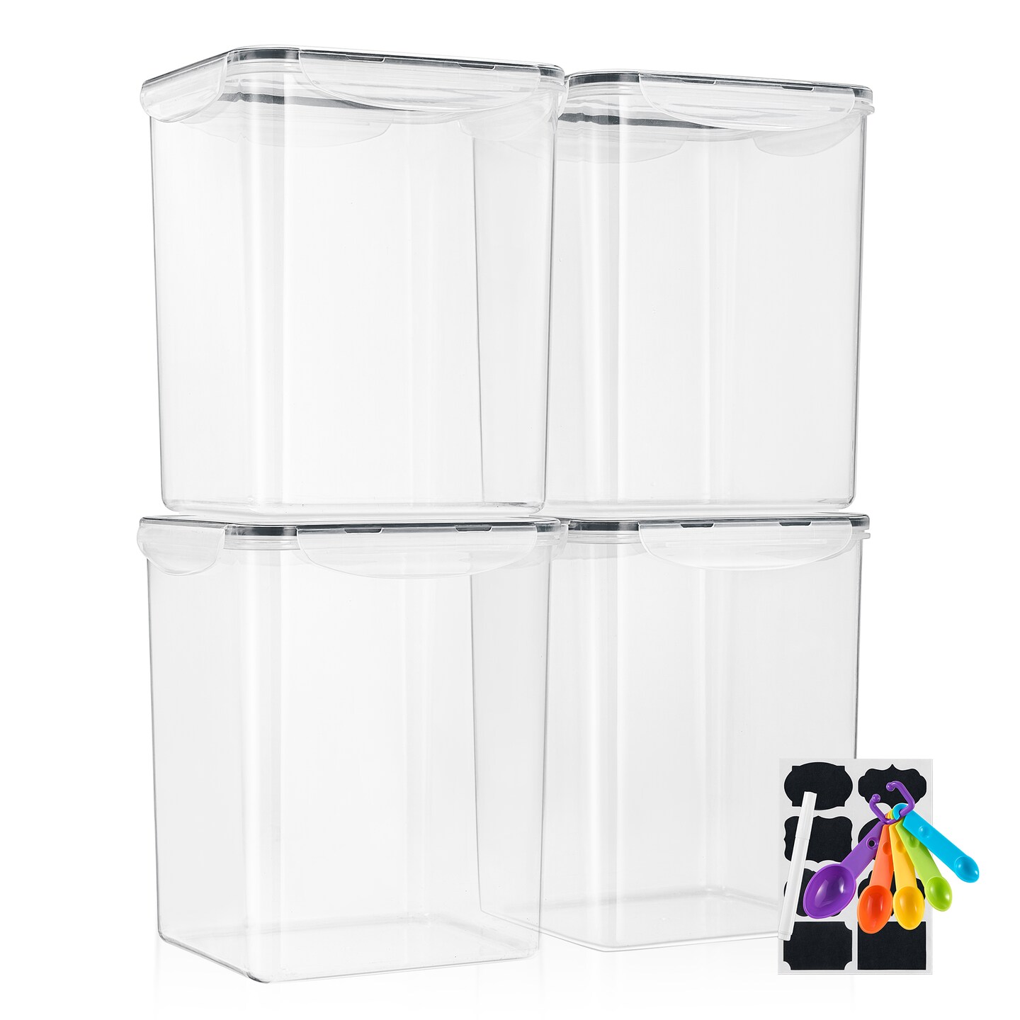 Sorbus 4 Pack Airtight (5qt/170oz) Dry Food Storage Containers with Lids, Labels and Marker - BPA Free Pantry Organization