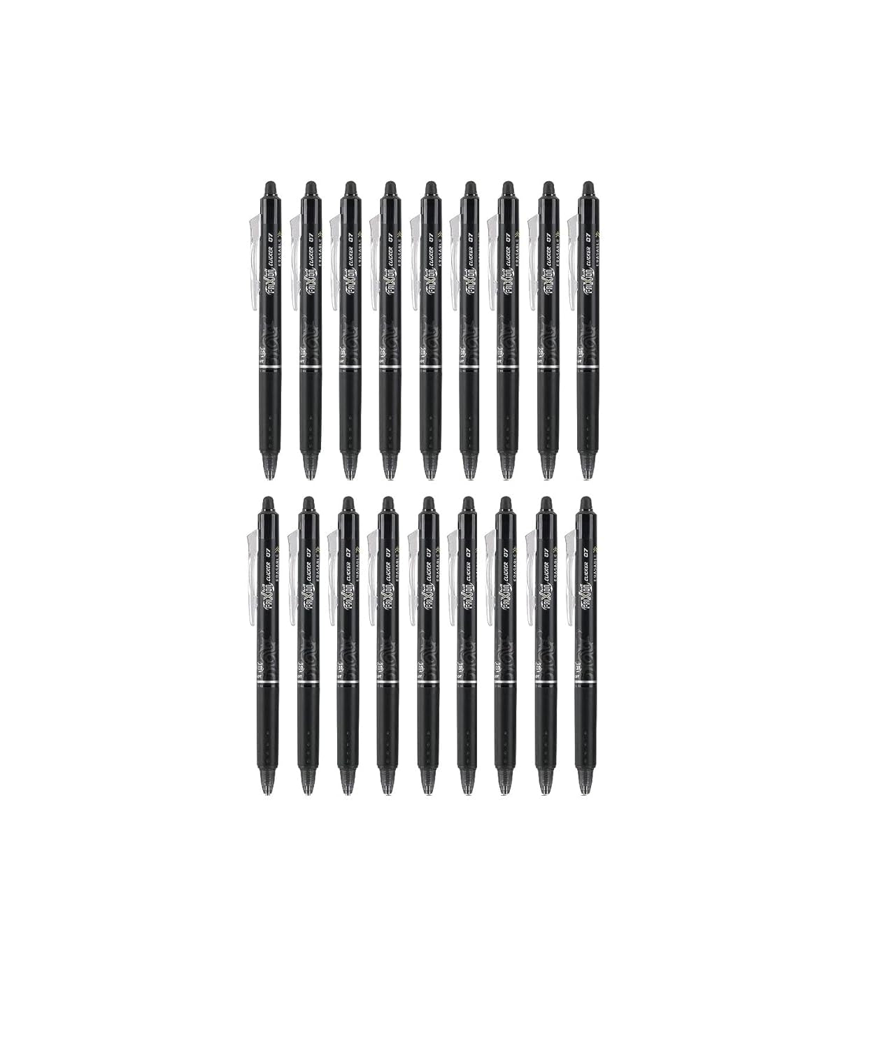 Frixion Clicker Erasable, Refillable &#x26; Retractable Gel Ink Pens, Fine Point, Black Ink (31464)- (Pack of 6, 18 Count Total)