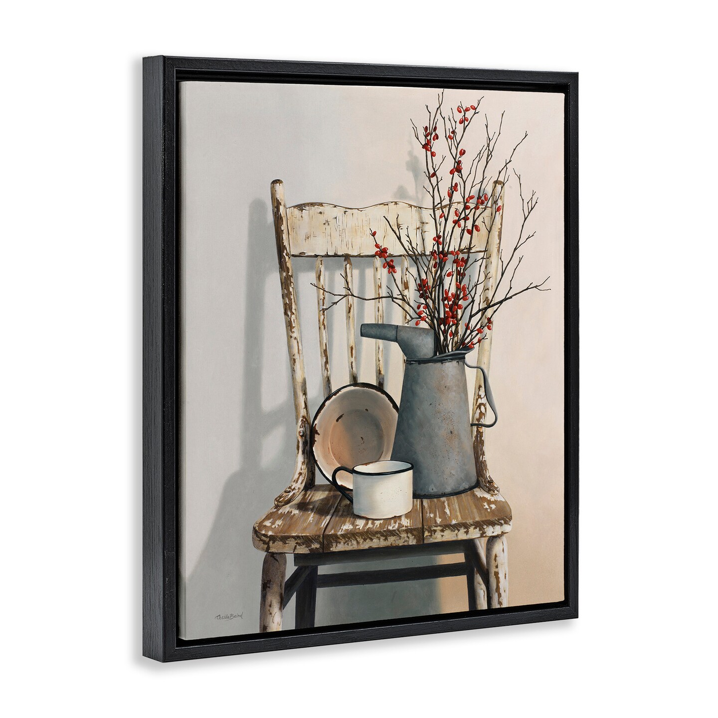 Stupell Industries Vintage Rustic Still Life Framed Floater Canvas Wall Art
