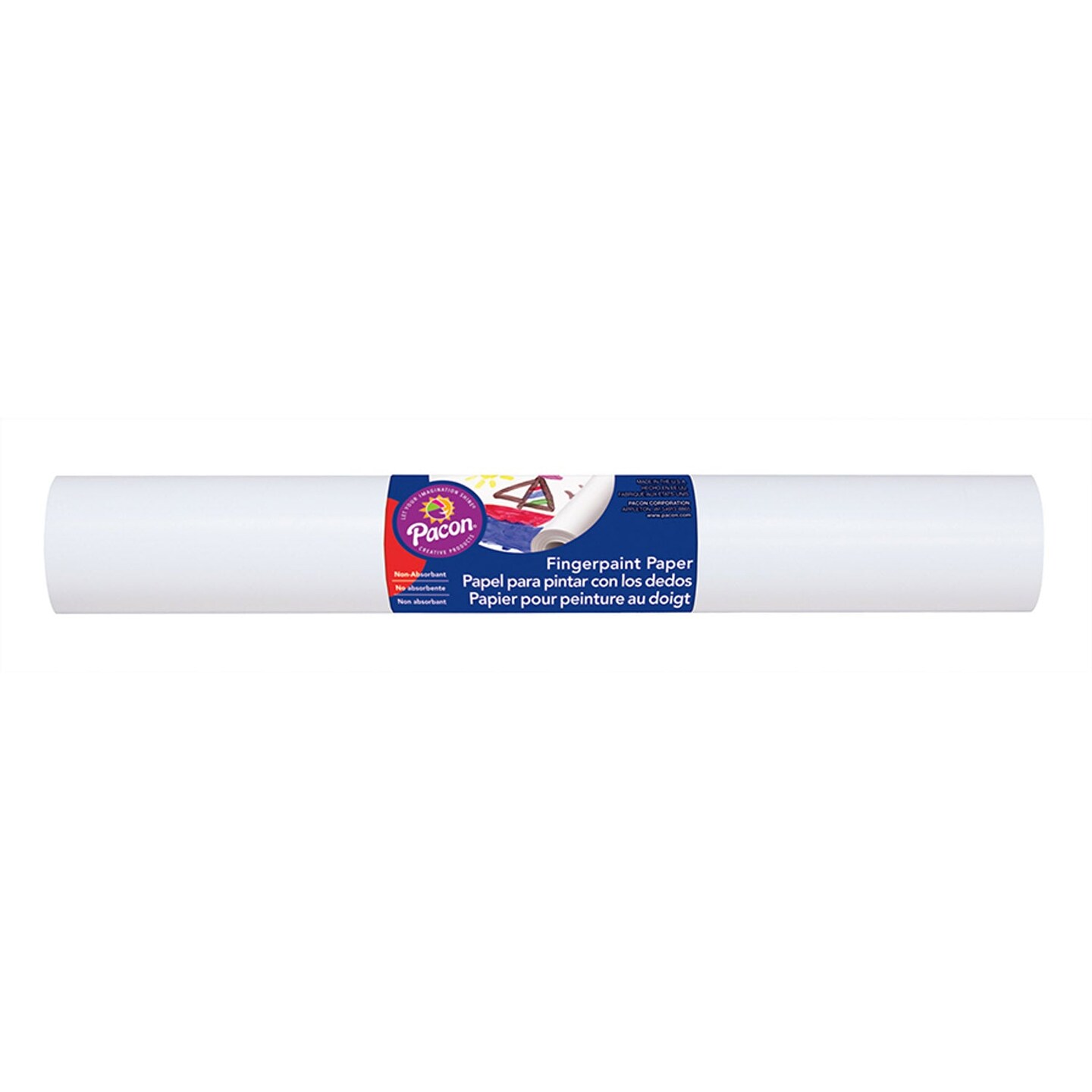 Fingerpaint Paper, White, 16&#x22; x 100&#x27;, 1 Roll