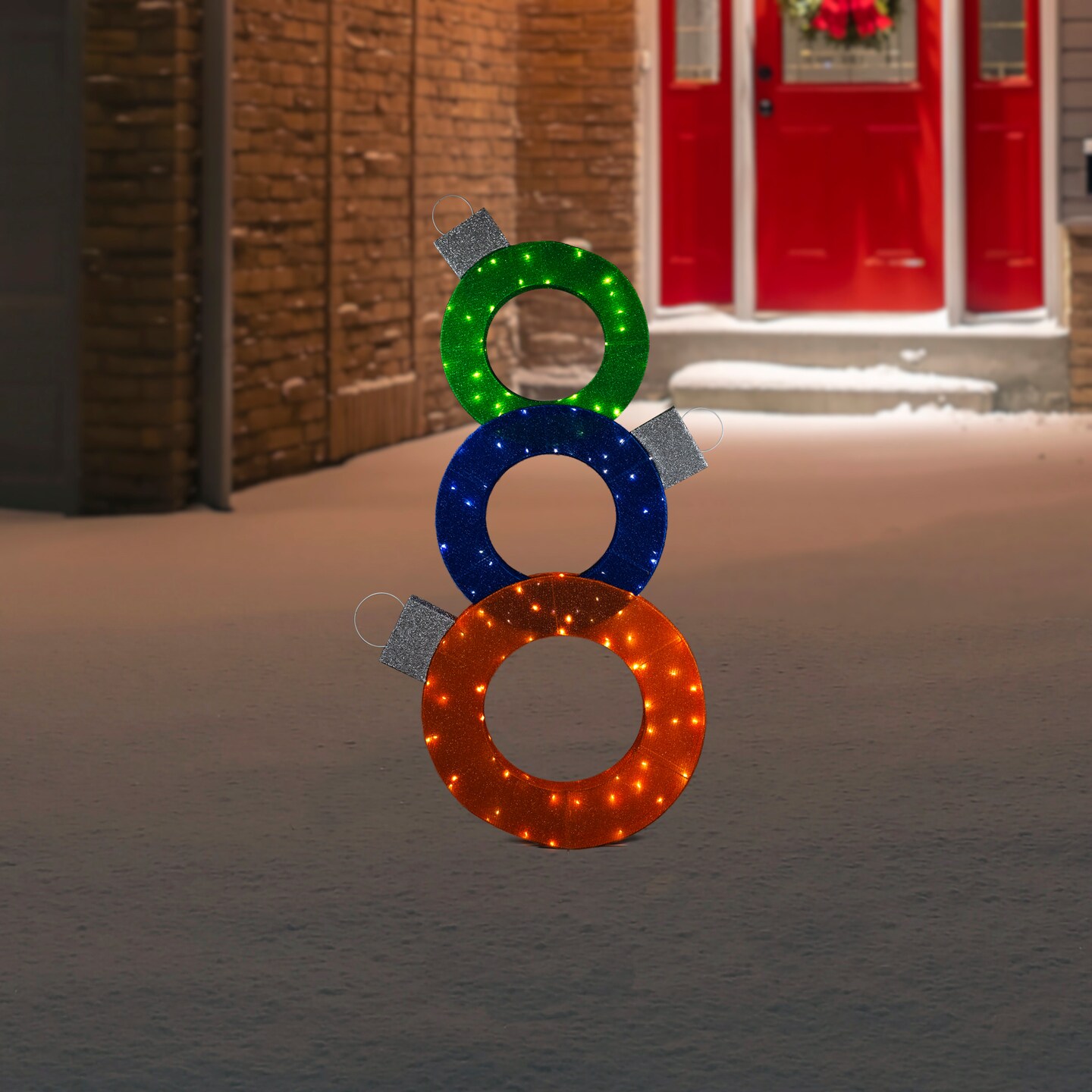 Northlight Lighted Stacked Ornaments Outdoor Christmas Yard Decoration - 31.5&#x22;