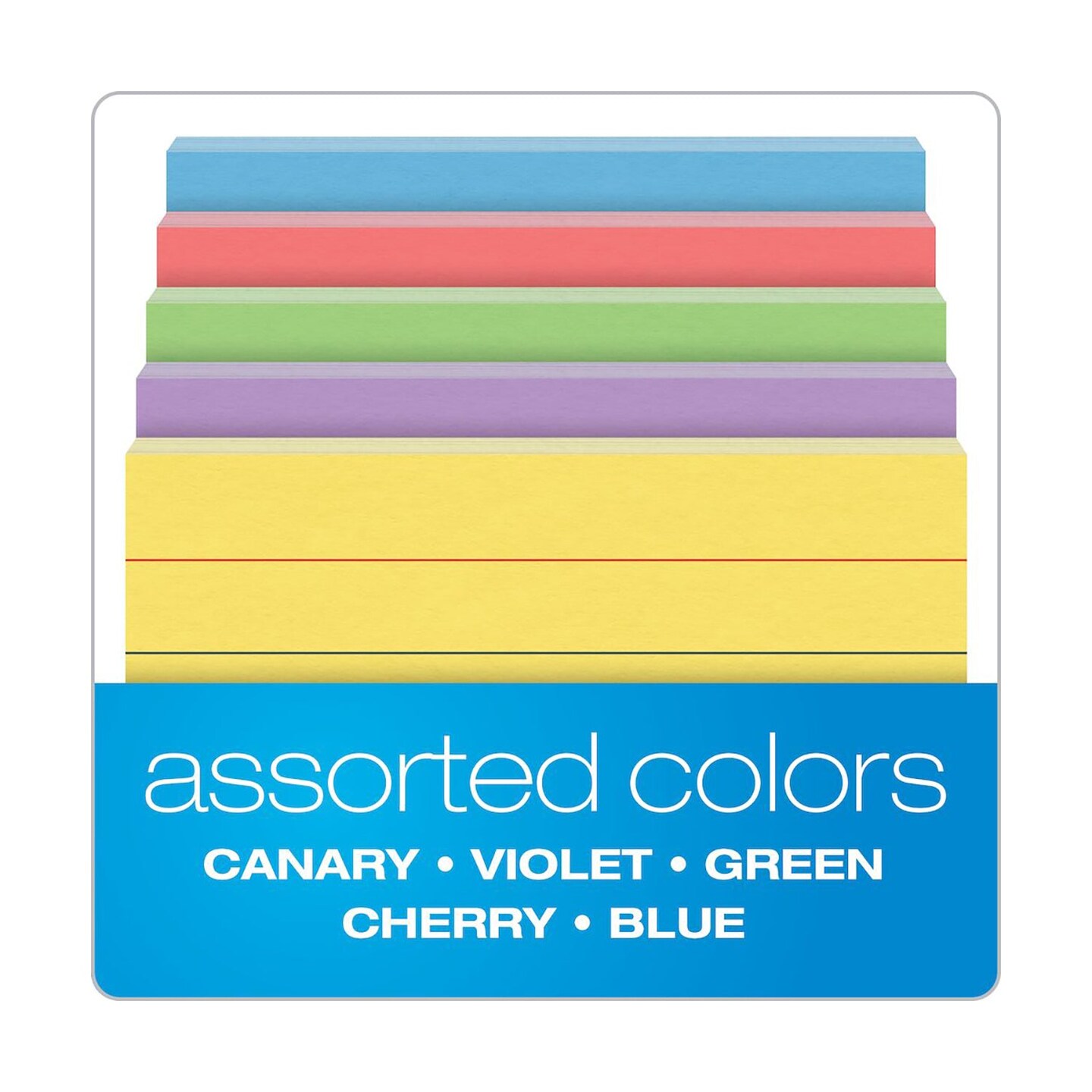 Mini Index Cards, 3&#x22; x 2.5&#x22;, Ruled, Assorted Colors, 200 Per Pack