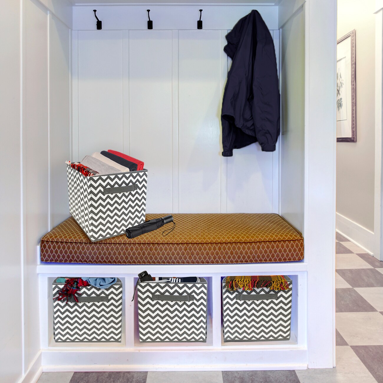 Sorbus Foldable Storage Cube - 11 Inch Closet Organizer and Storage Basket with Handles 1 Pc