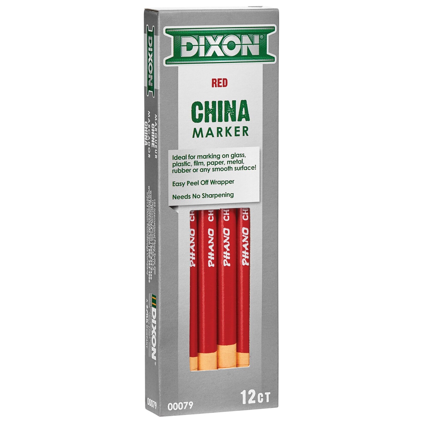Phano China Markers, Red, Pack of 12