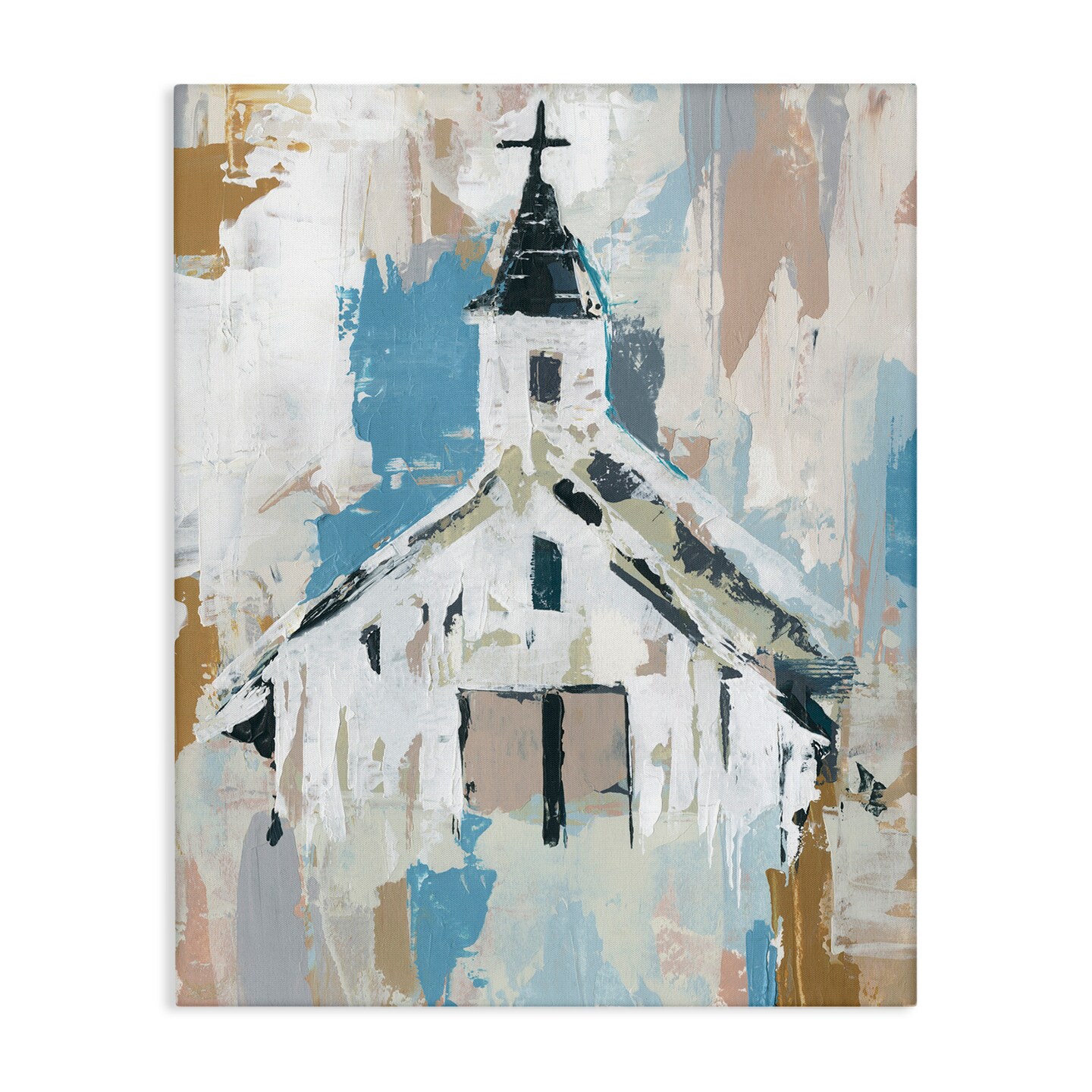 Stupell Industries Distressed Country Church Abstract Canvas Wall Art