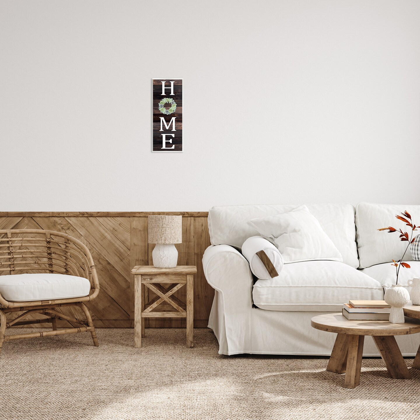 Stupell Industries Welcome Home with Succulent Wreath Wall Plaque Art