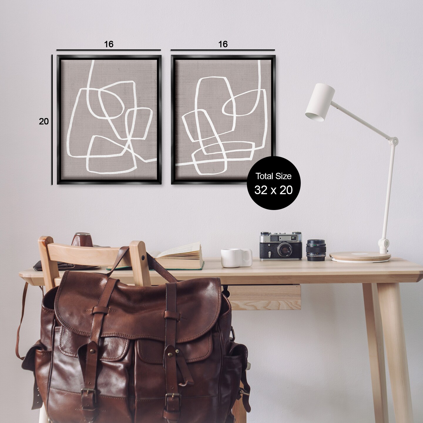 Stupell Industries Minimal Abstract Busy Line Framed Floater Canvas Wall Art