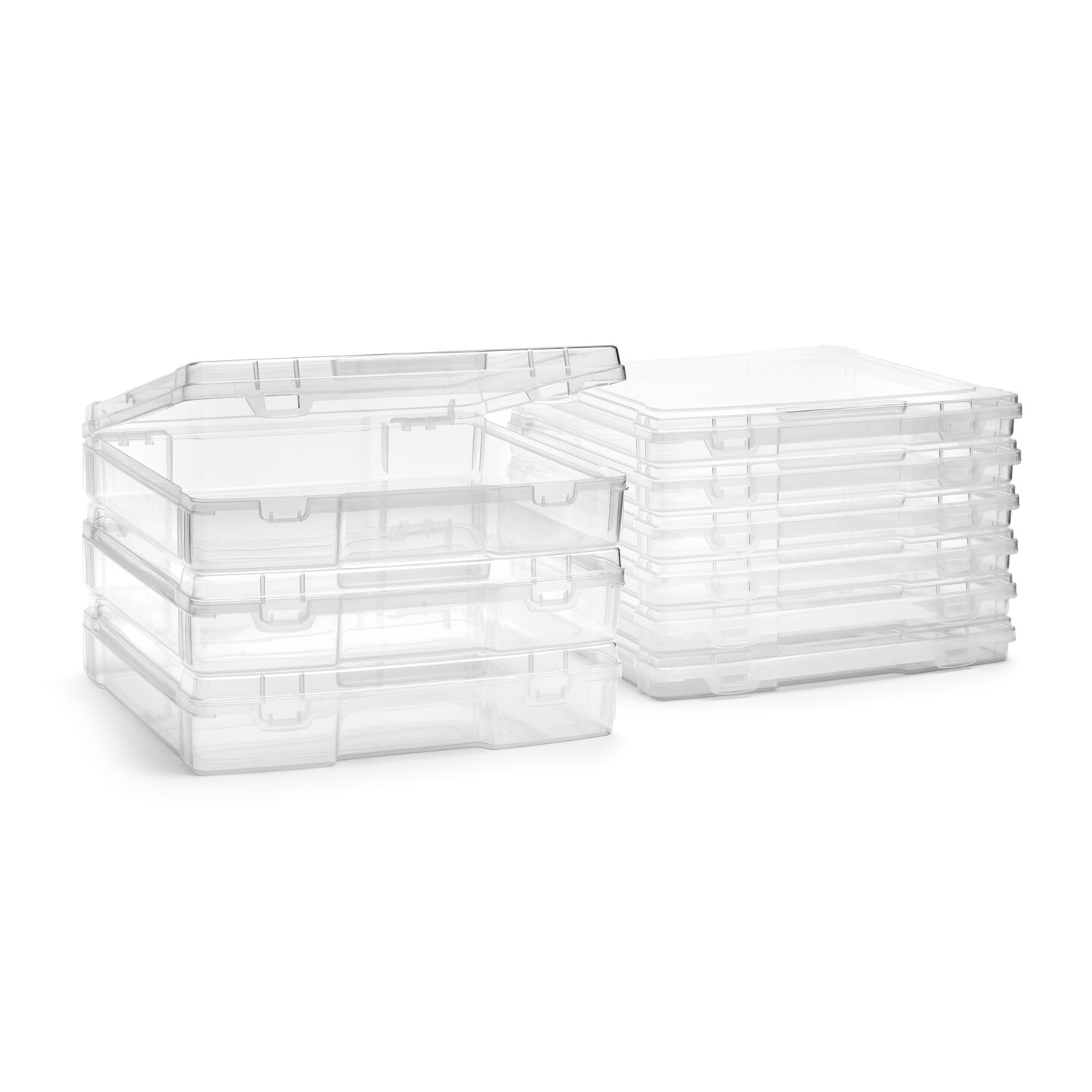 Sorbus 9 Piece Variety Size Clear Stackable Portable Project Case Fits 10&#x22;x12&#x22; - Snap-Tight Closure, Ideal for Board Games, Crafts, and Office Supplies