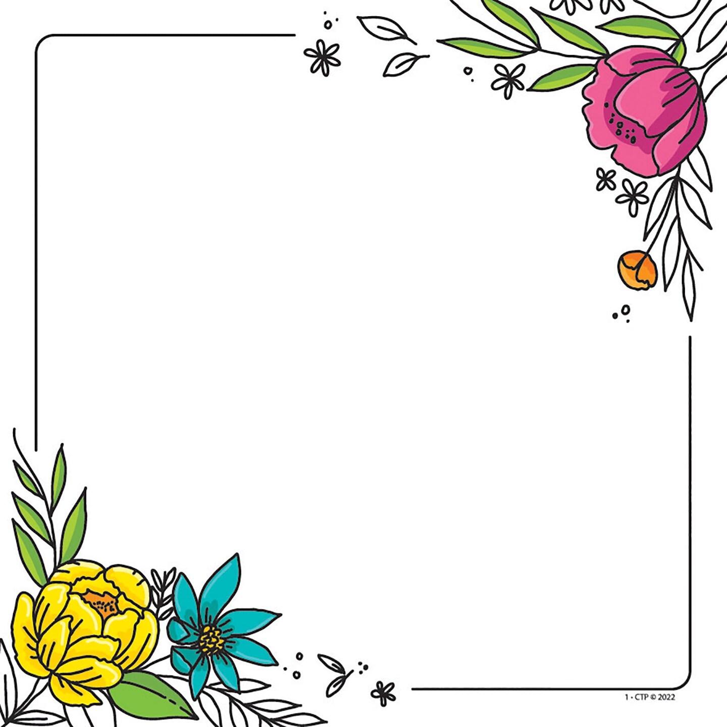 Bright Blooms Doodly Blooms 6&#x22; Designer Cut-Outs, Pack of 36