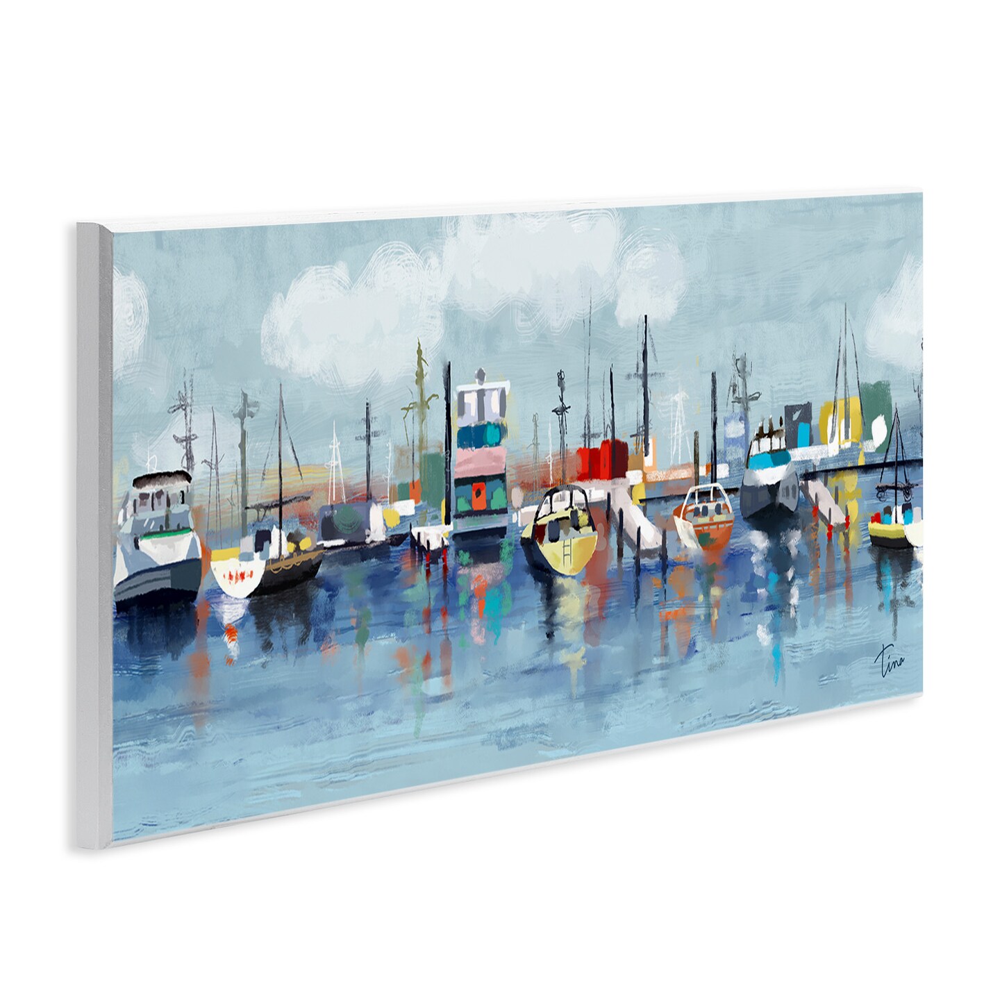 Stupell Industries Boats Docked Port Marina Wall Plaque Art