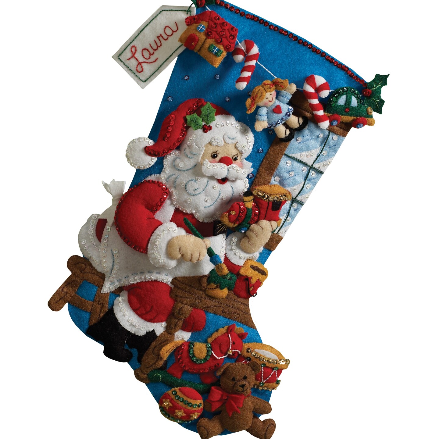 Bucilla Felt Stocking Applique Kit 18" Long-In the Workshop
