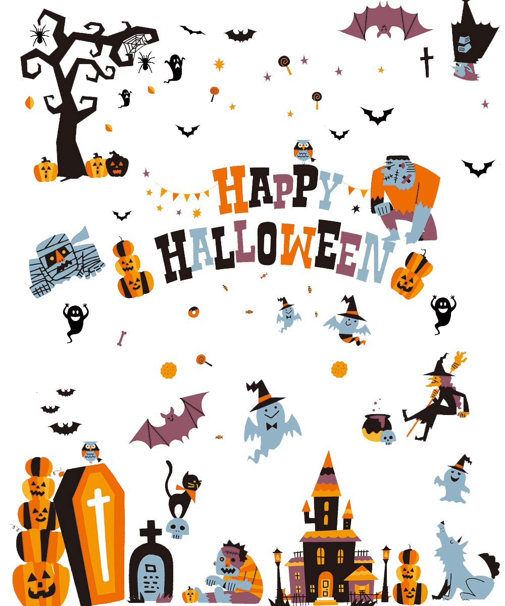 10 Sheets Halloween Window Stickers&#xFF0C; Halloween Window Clings Decals for Halloween Party Decoration Glass Windom Indoor and Outdoor Home Decor