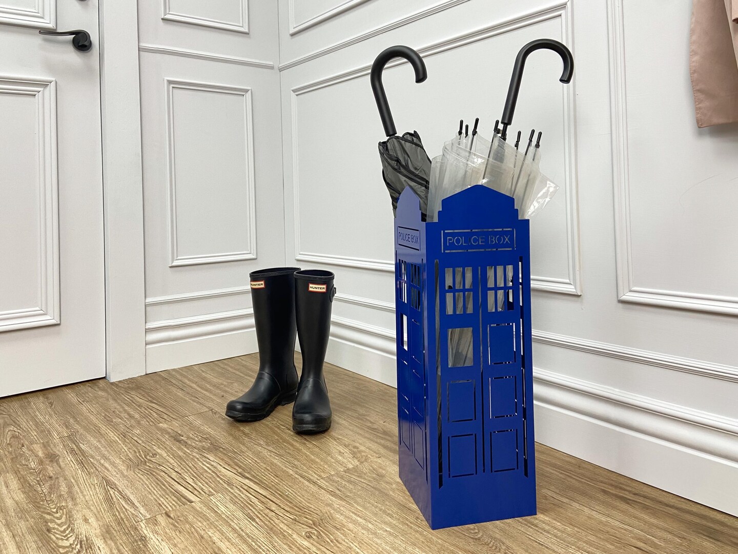 Mango Steam Police Box Blue Umbrella Stand - for Entryway &#x26; Living Room