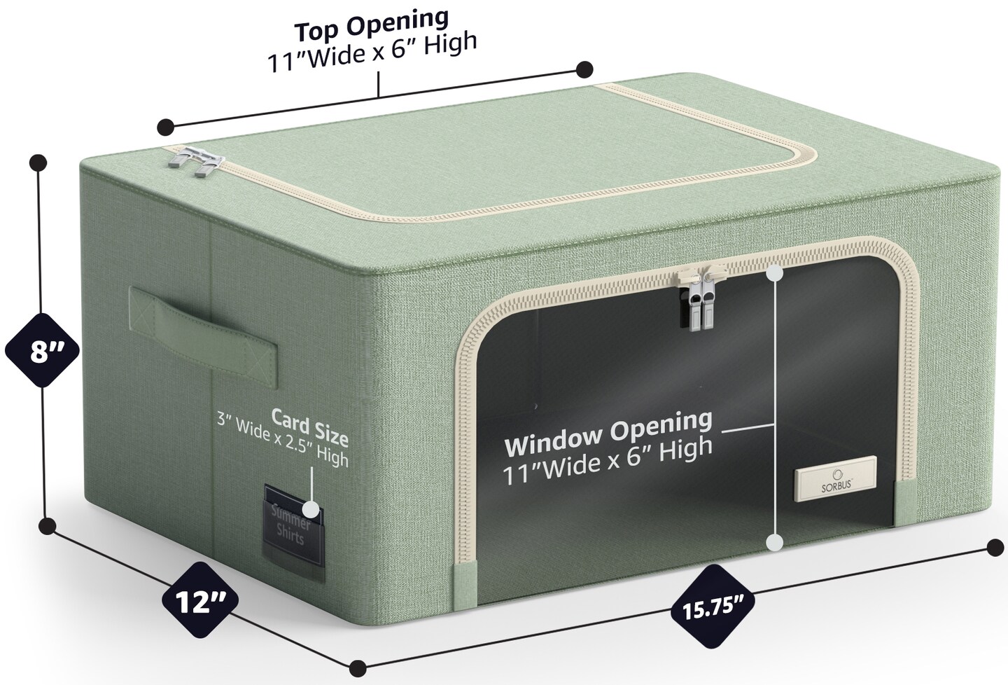 Sorbus 4 Pack Clothing Storage Bins with Windows, Handles, and Metal Frame