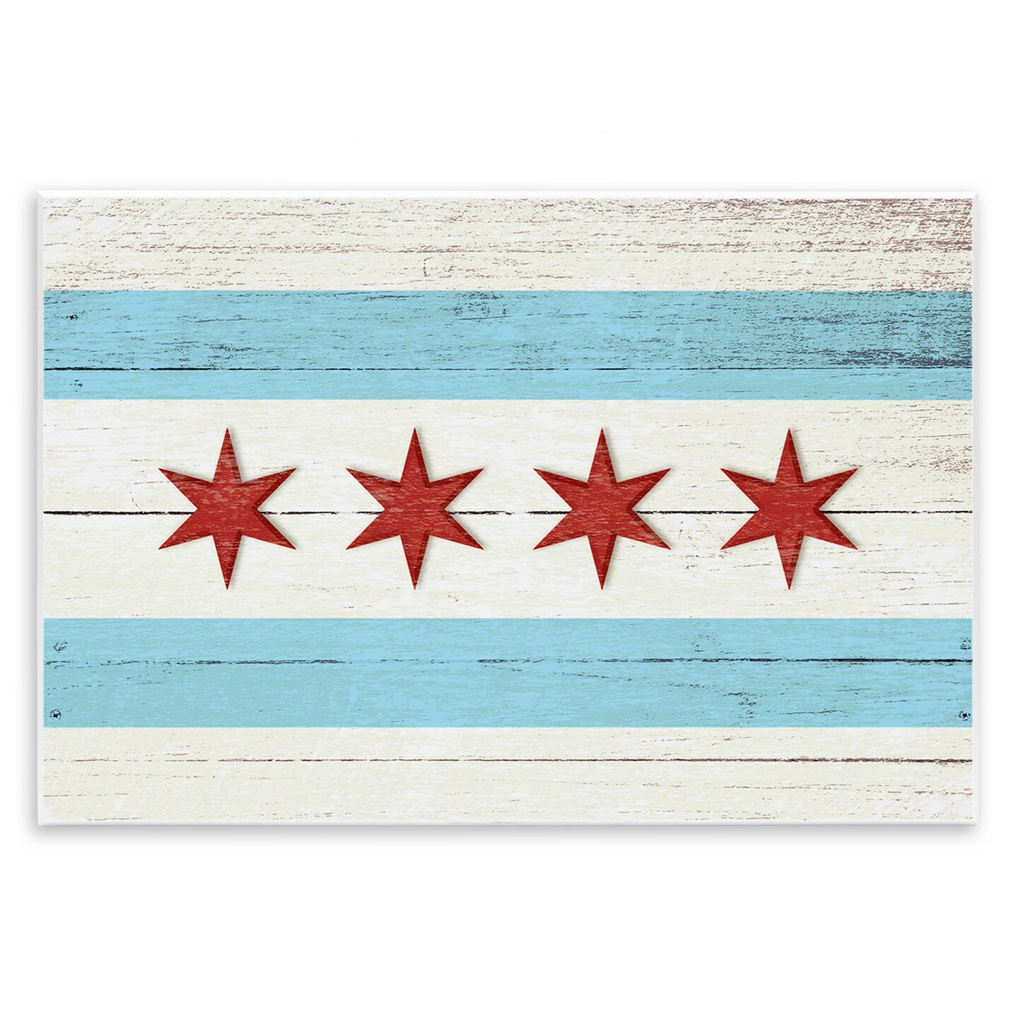 Stupell Industries Chicago Flag Distressed Style Wall Plaque Art