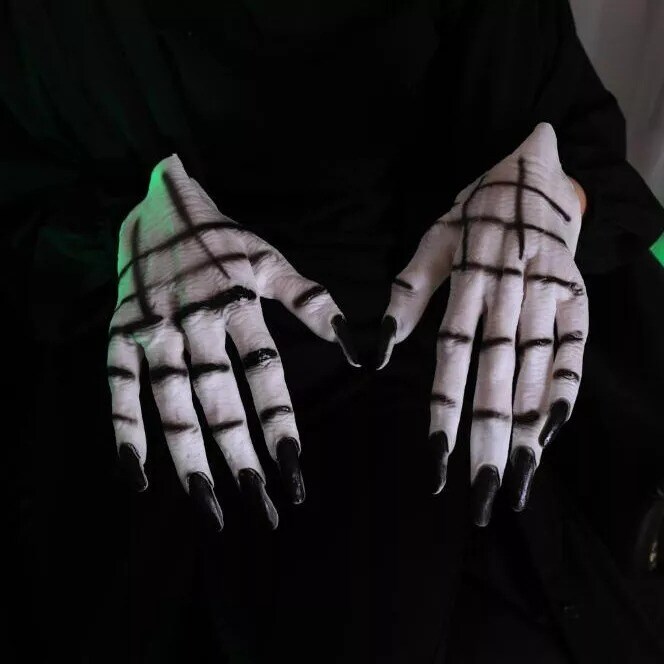 Women Halloween Horror Costume Party Prop Skull Skeleton Ghost Zombie Gloves