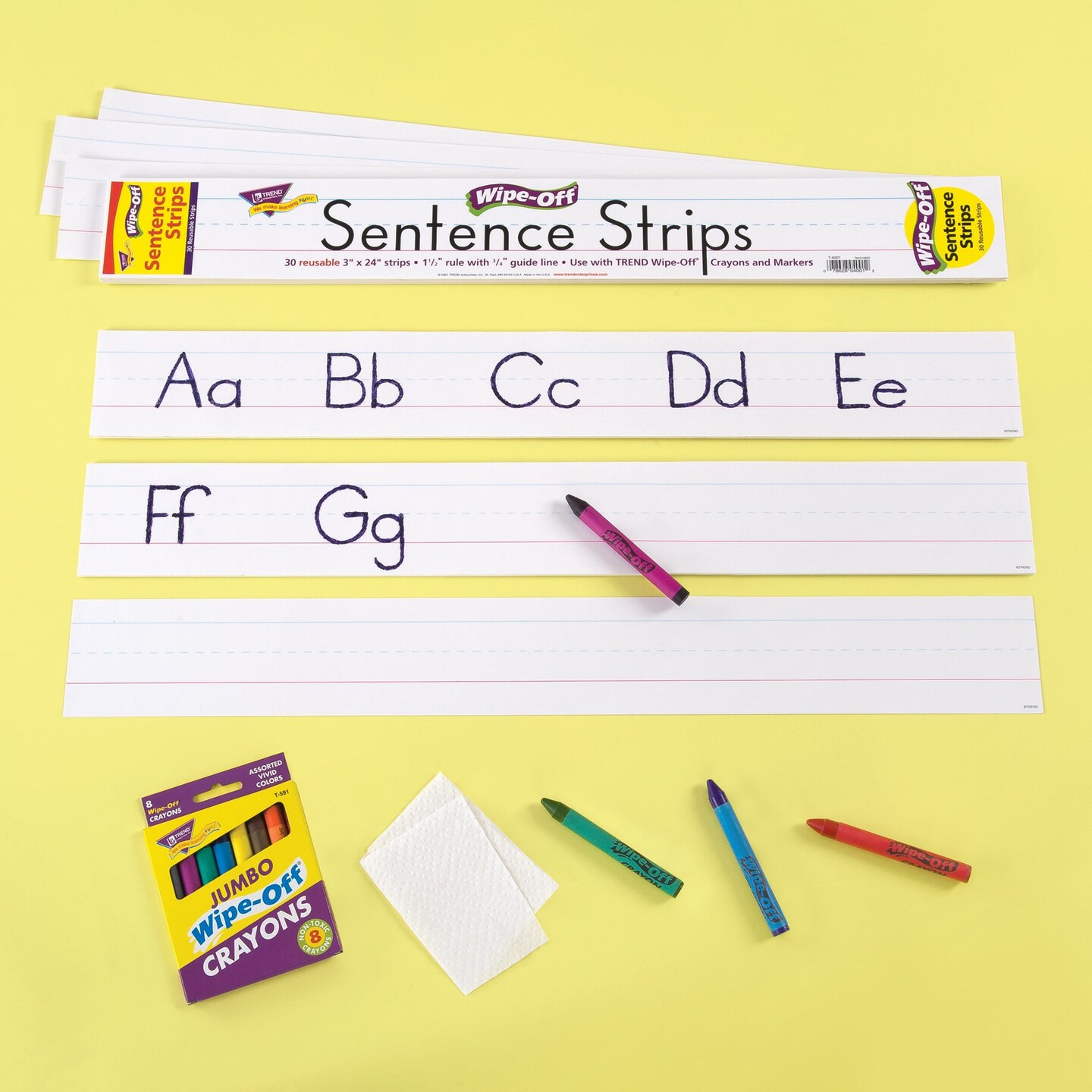 24&#x22; White Wipe-Off&#xAE; Sentence Strips
