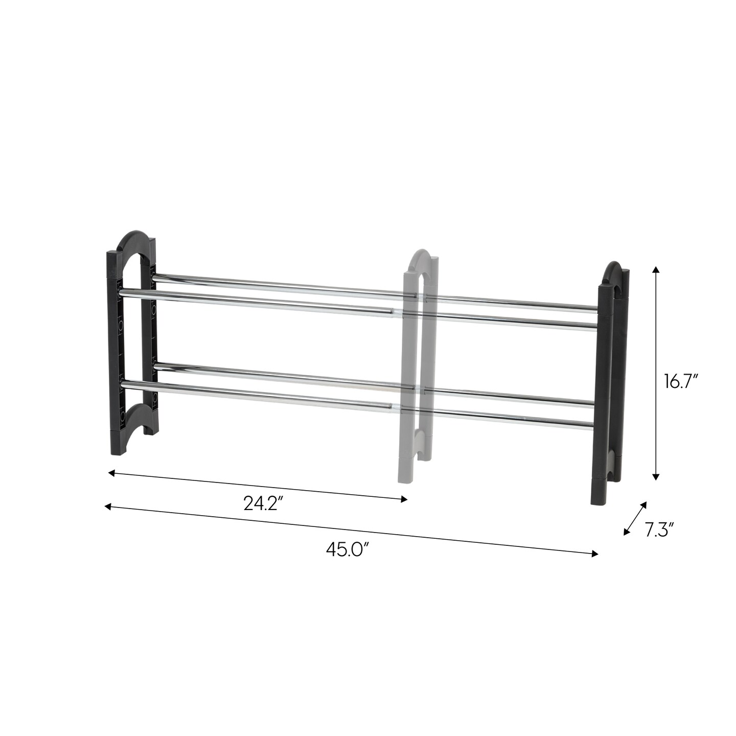 IRIS USA Stackable Freestanding Metal Shoe Racks for Entryway