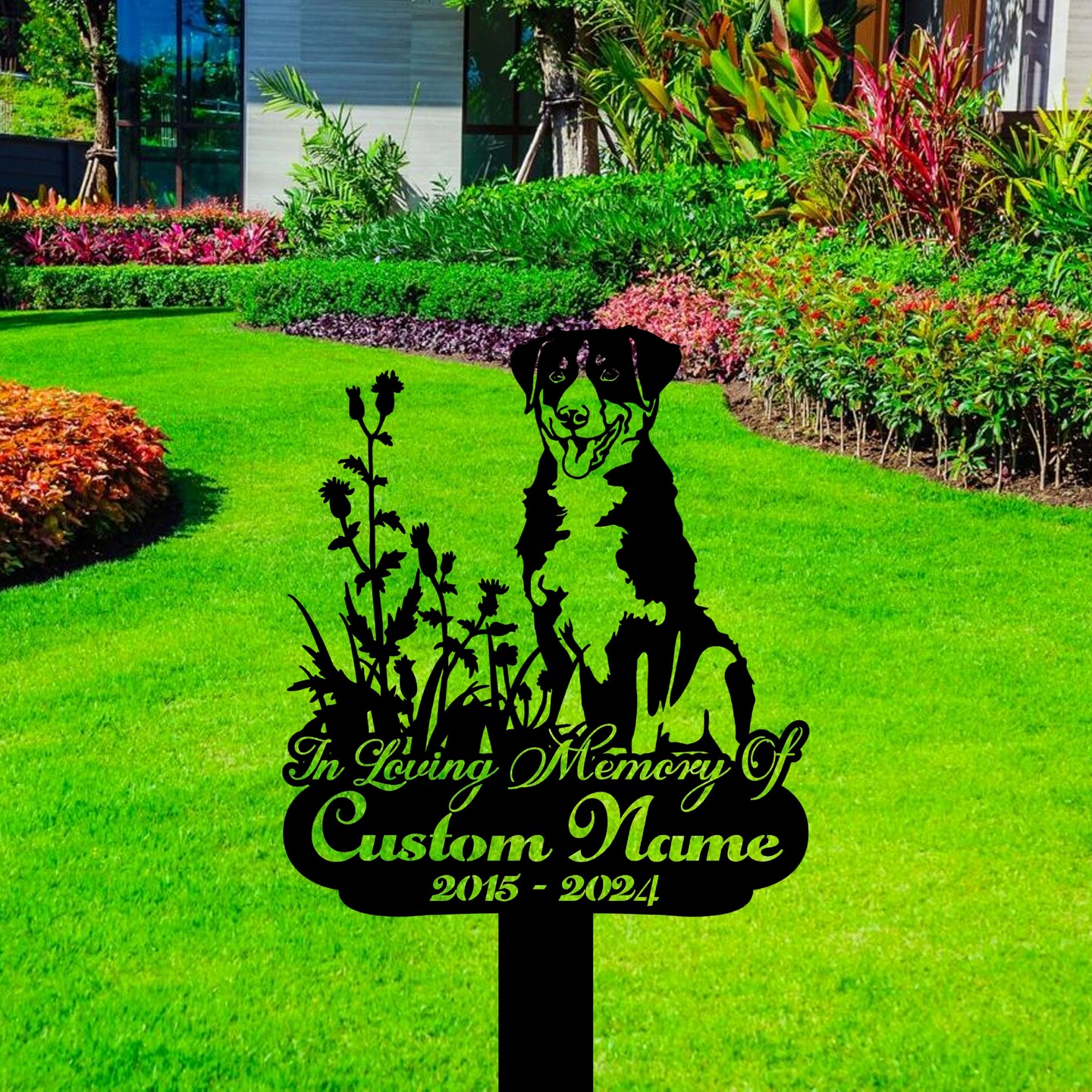 Custom Appenzeller Sennenhund Dog Memorial Stake, Pet Grave