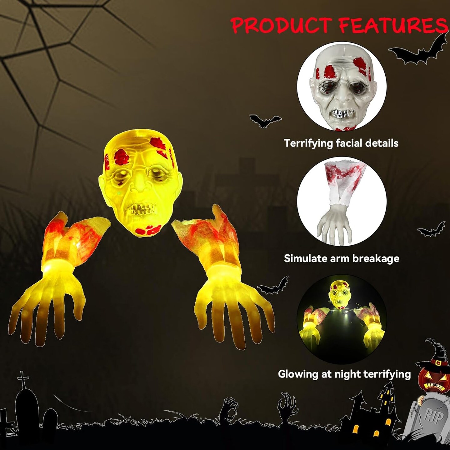 Halloween Outdoor Lighted Zombie Decor