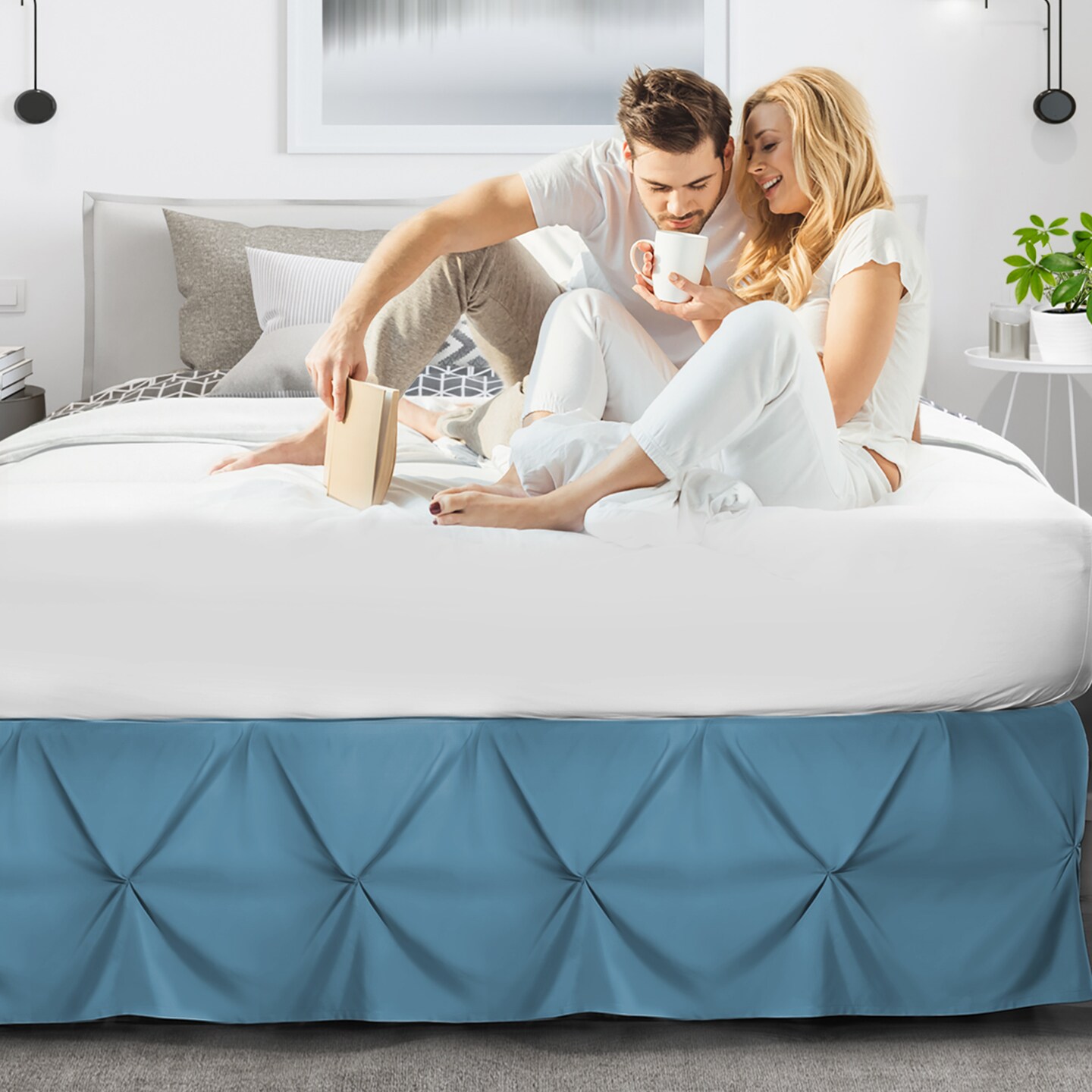 Nestl Bedding Pinch Pleat Design Bed Skirt