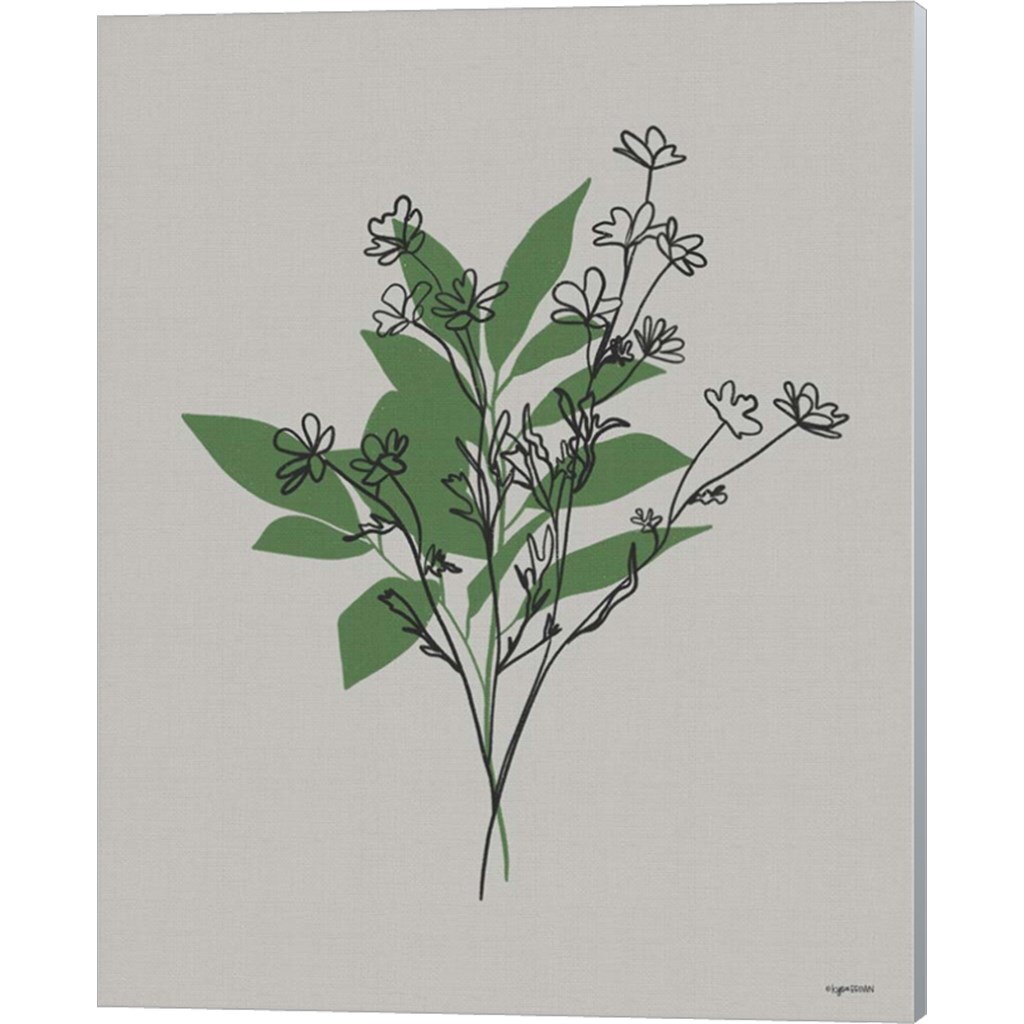 Line Botanical by Kyra Brown 12" x 15" Canvas Wall Art (Set of 2)