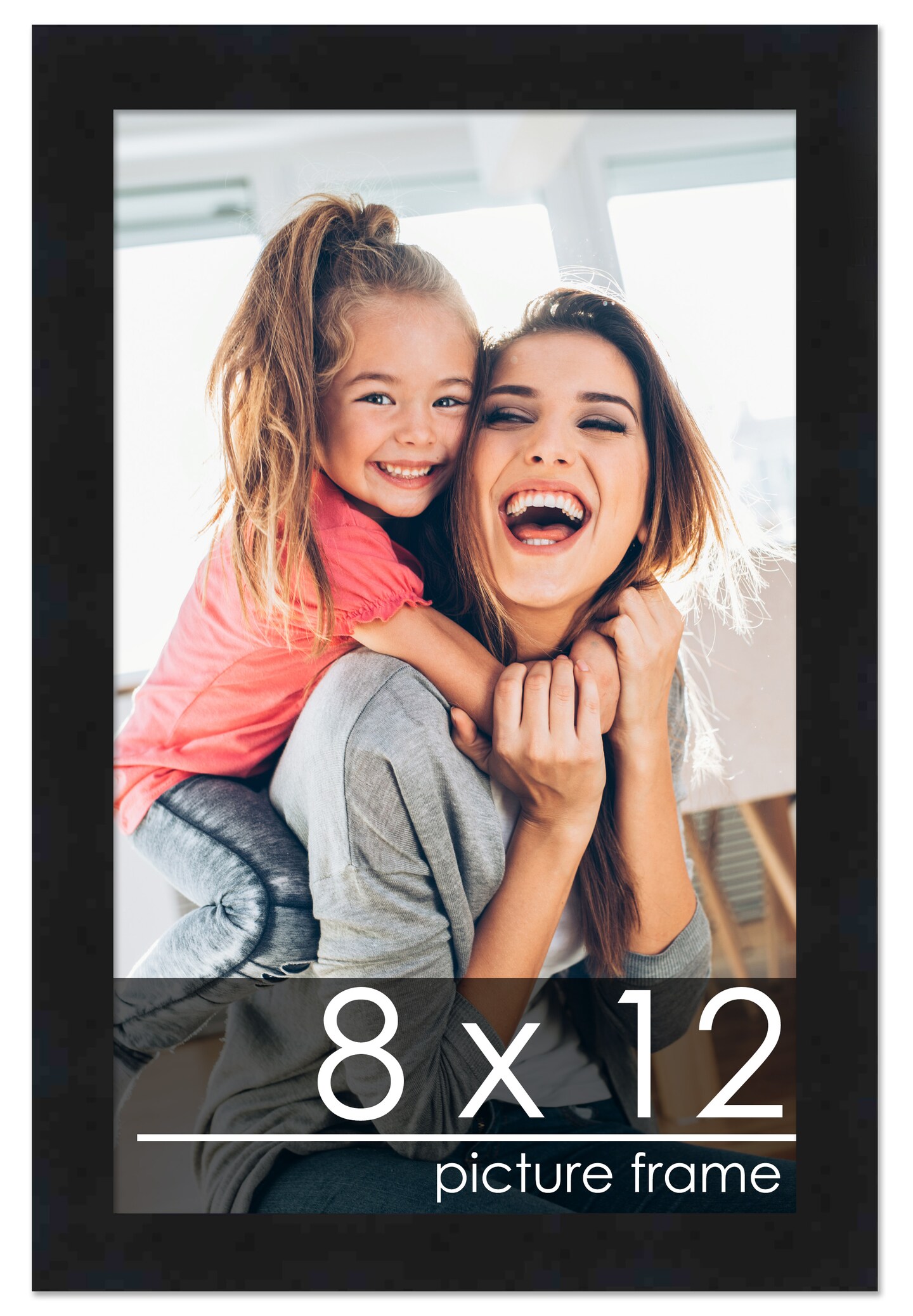 8x12 Solid Wood Picture Frame with UV-Resistant Acrylic & Acid-Free Backing, Available in 6 Finishes: Matte Black, Matte White, Metallic Bronze, Silver, Natural Wood Grain & Mahogany