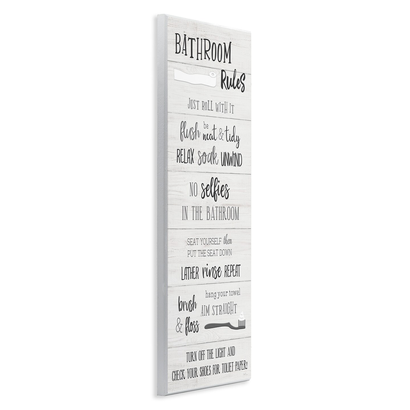 Stupell Industries Fun Bathroom Rules Sign Wall Plaque Art