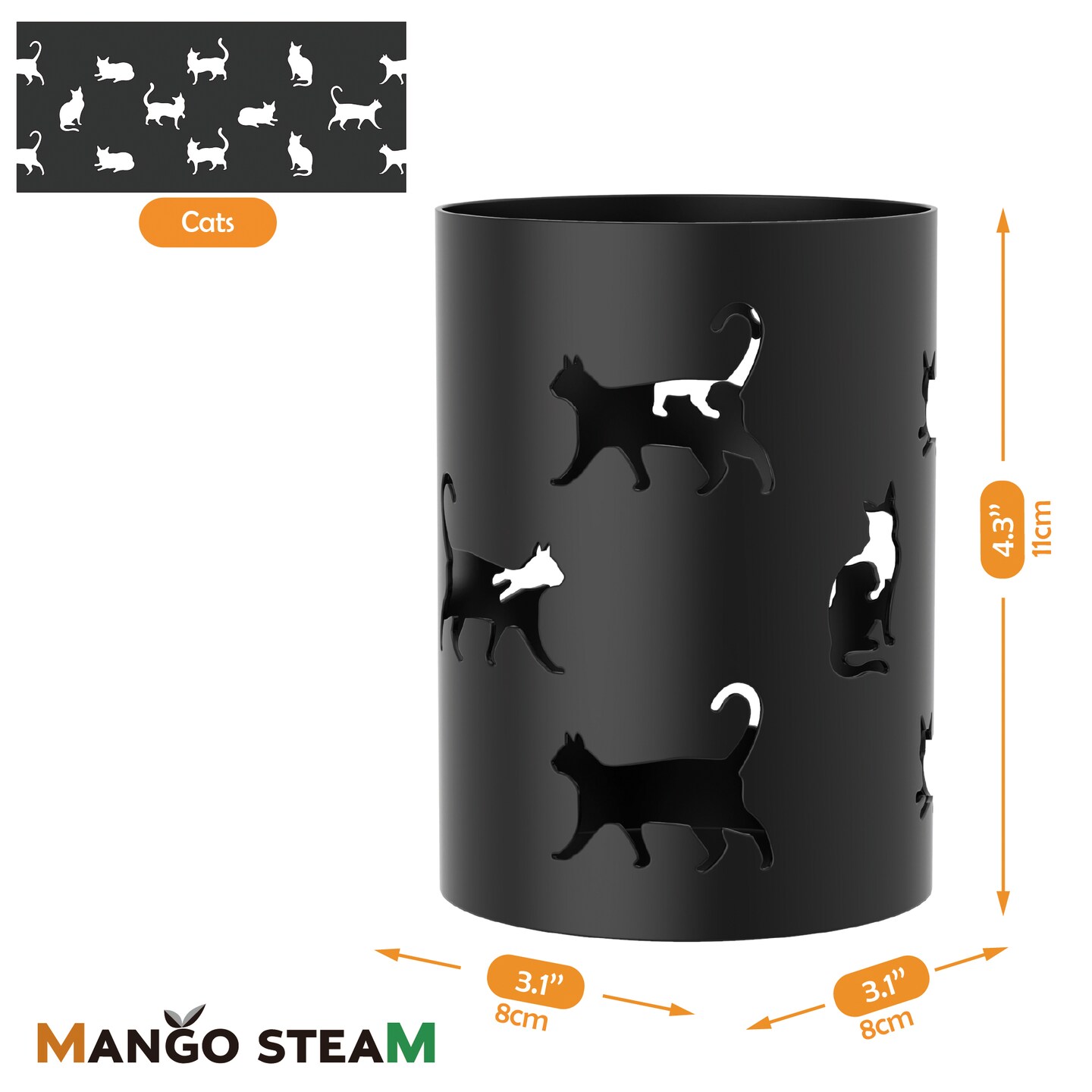 Mango Steam Tabletop Metal Pencil Cup Holder, Organizer