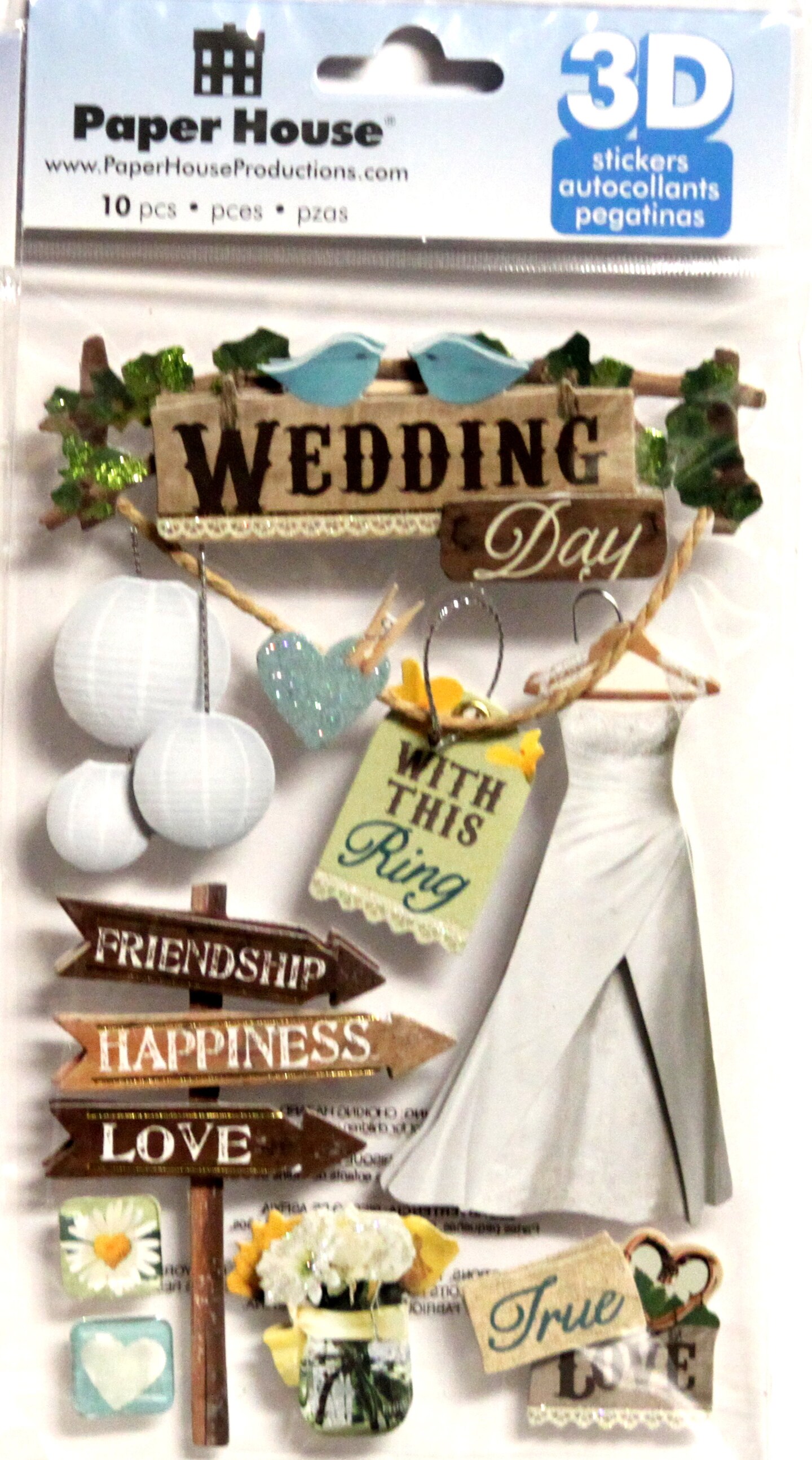 Paper House Wedding Day Dimensional 3D Stickers