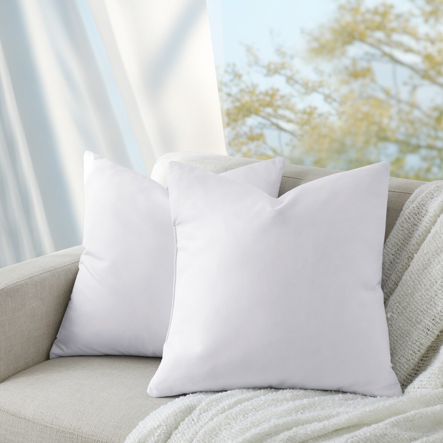 Peace Nest Down Feather Pillow Insert Square Bed Pillows 12 X 20 Inch 18 X 18 Inch 20 X 20 Inch 26 X 26 Inch Set Of 2