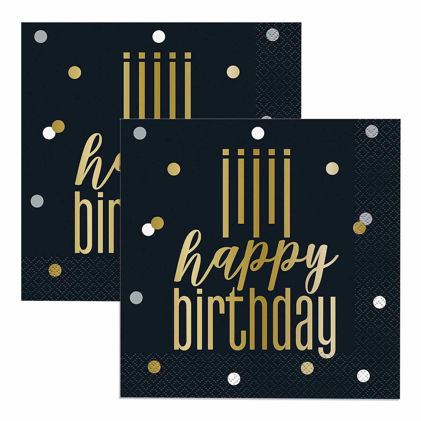 Metallic Happy Birthday Luncheon Napkins 16 Ct