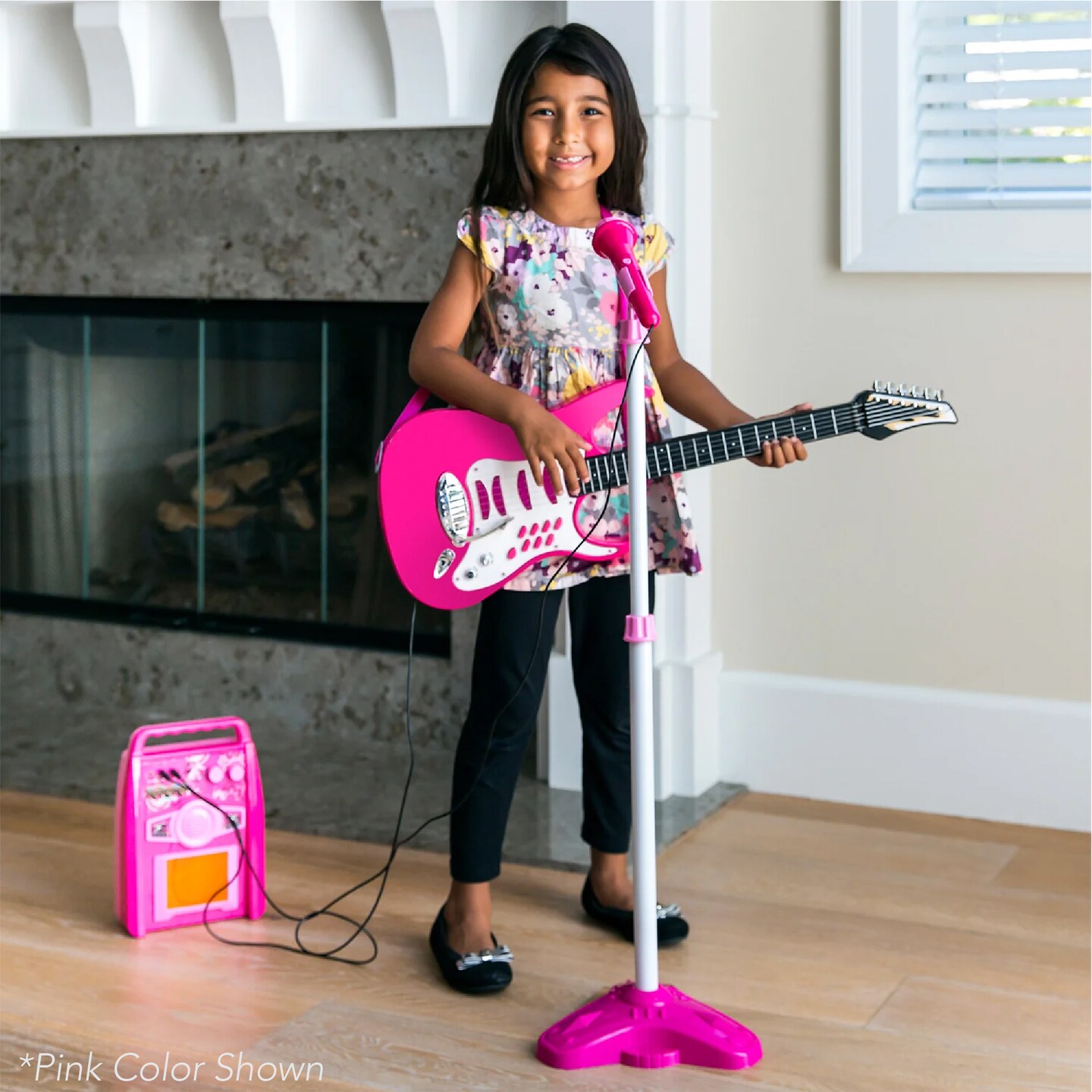 Best Choice Products Kids Electric Musical Guitar Toy Play Set w/ 6 Demo Songs, Whammy Bar, Microphone, Amp, AUX