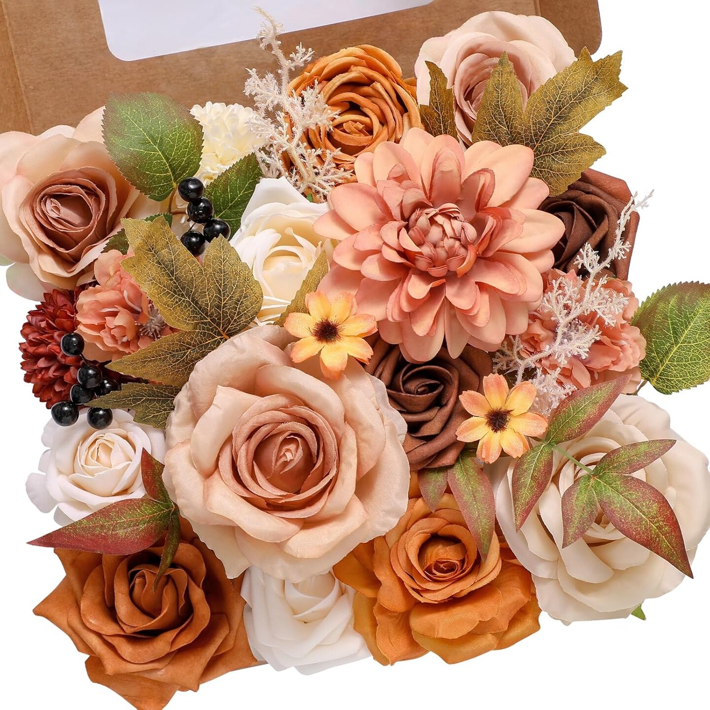 Wedding Flowers Orange Flowers for Decoration, Artificial Flowers Fall Centerpieces. Wreath Decor: Autumn Floral Arrangements with Fake Flowers Boho Decor: DIY Terracotta Flower Box Set